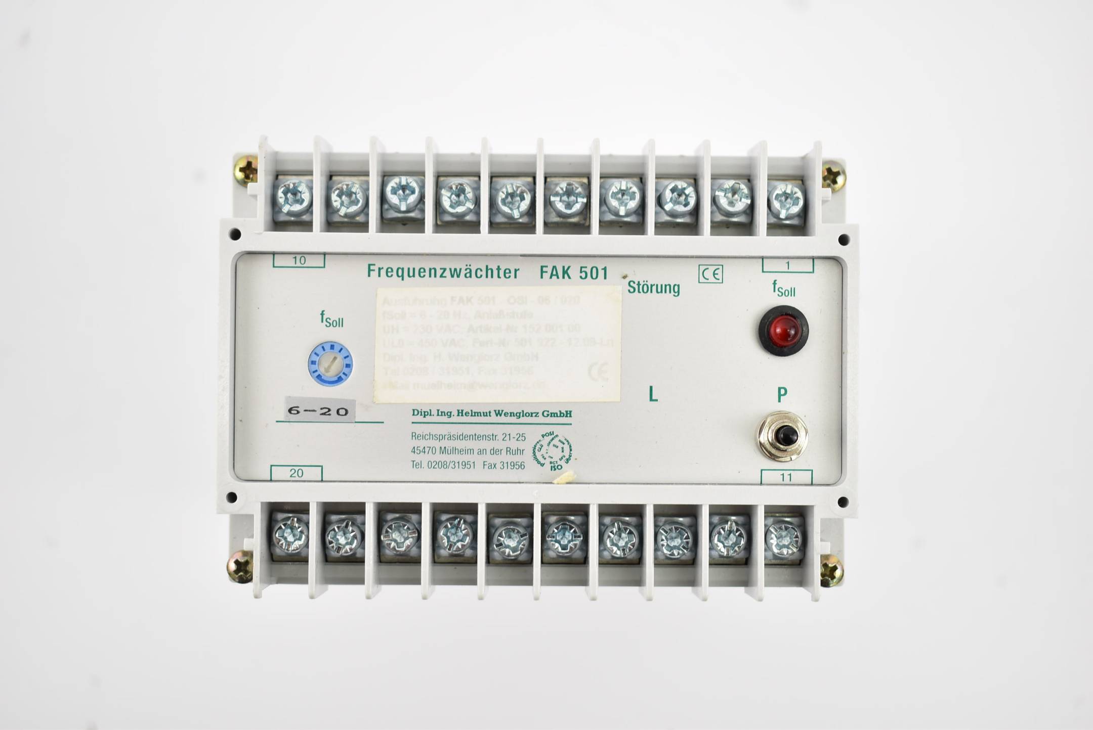 Wenglor Frequenzwächter FAK 501 FAK 501-OSI-06/20 ( 15200100 )