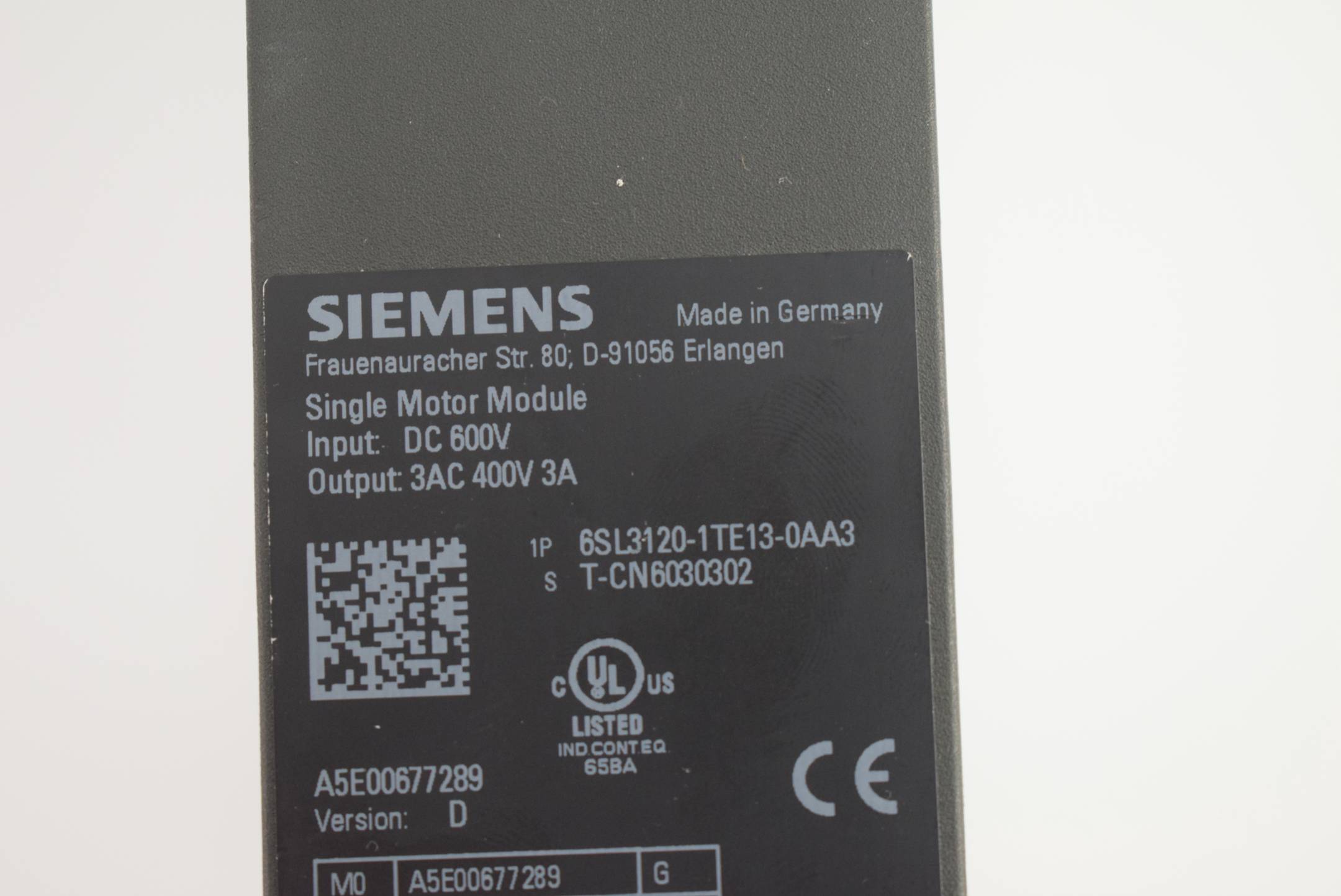 Siemens sinamics S120 Module 6SL3 120-1TE13-0AA3 ( 6SL3120-1TE13-0AA3 ) Ver D
