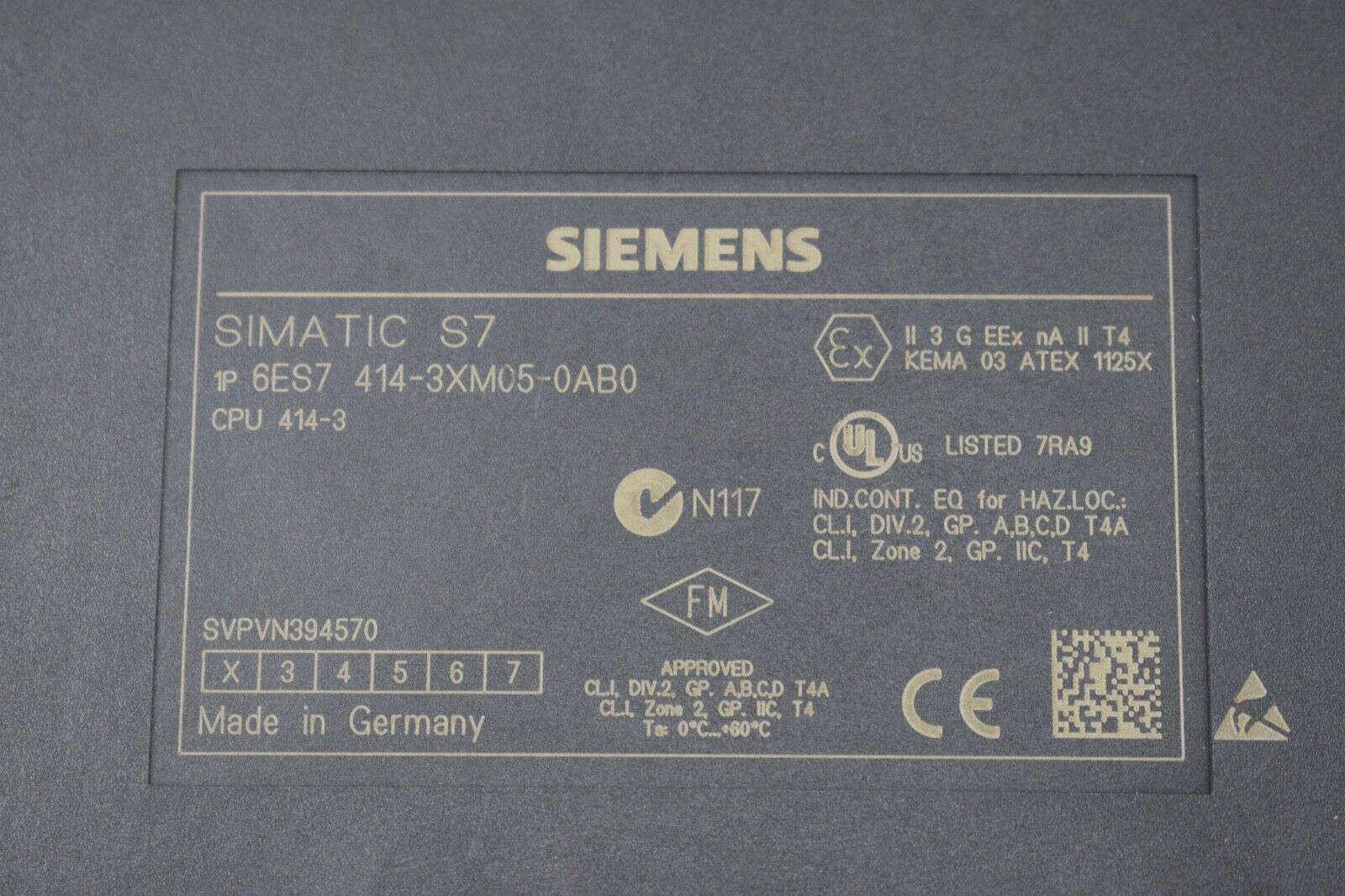 Siemens simatic S7-400 CPU 414-3 6ES7 414-3XM05-0AB0 ( 6ES7414-3XM05-0AB0 )