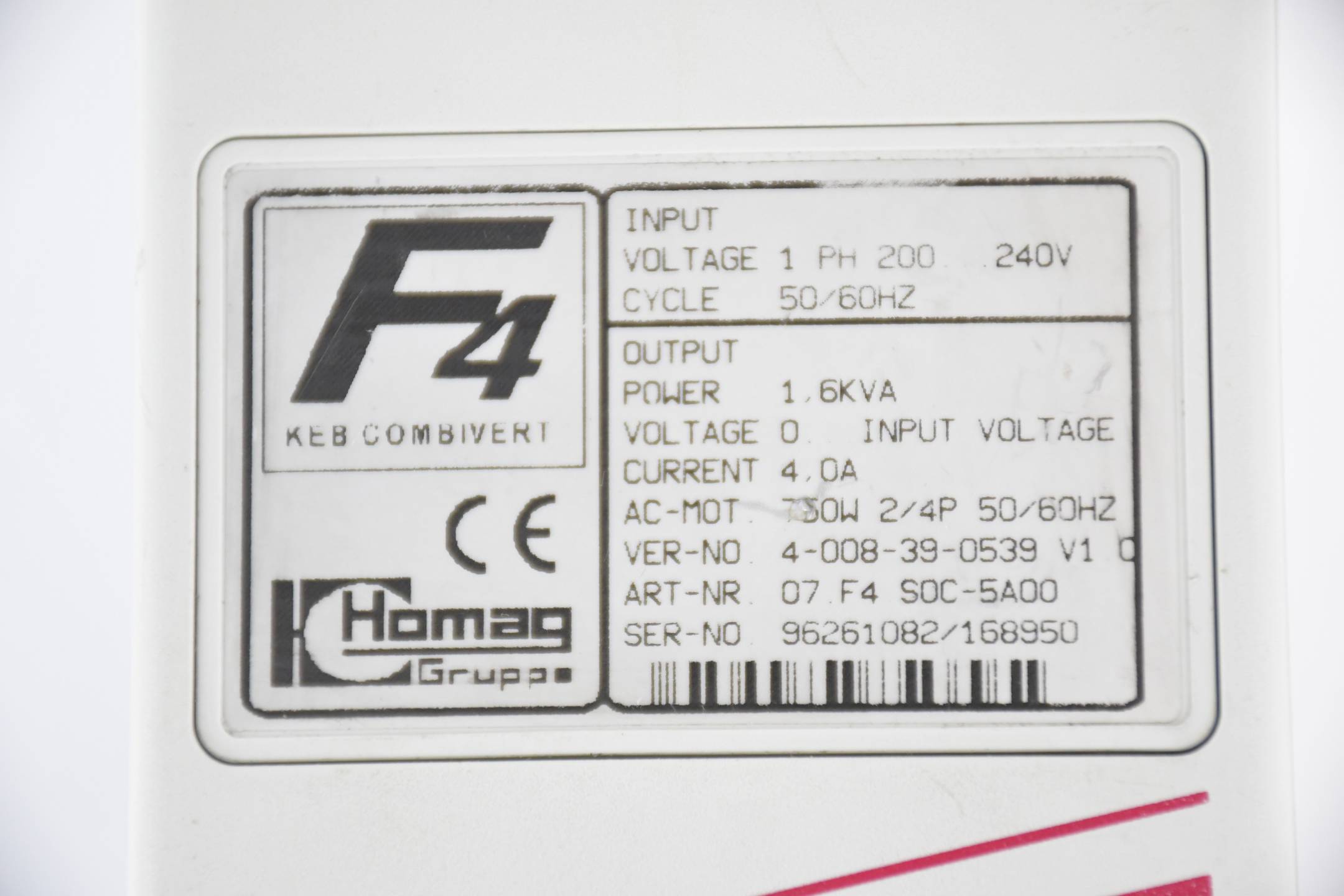 KEB Combivert F4 Frequenzumrichter 07.F4.S0C-5A00 ( 07F4S0C ) inkl Filter