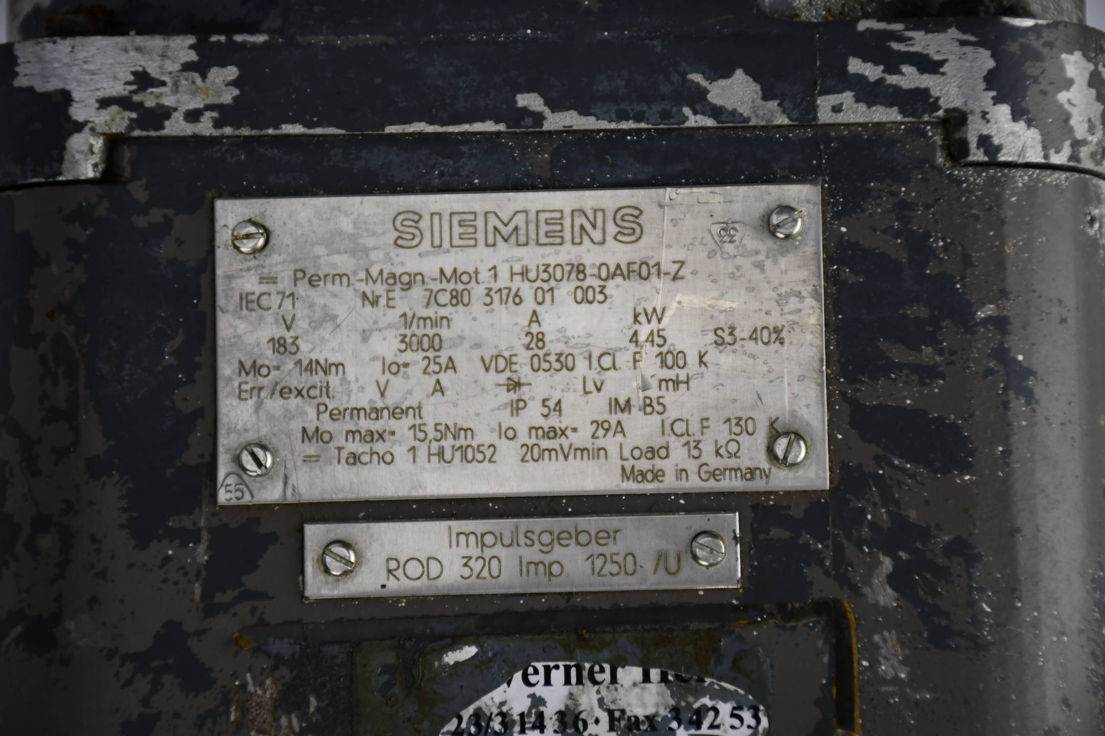 Siemens DC Servomotor permanent 1HU3078-0AF01-Z ( 1HU3 078-0AF01 )
