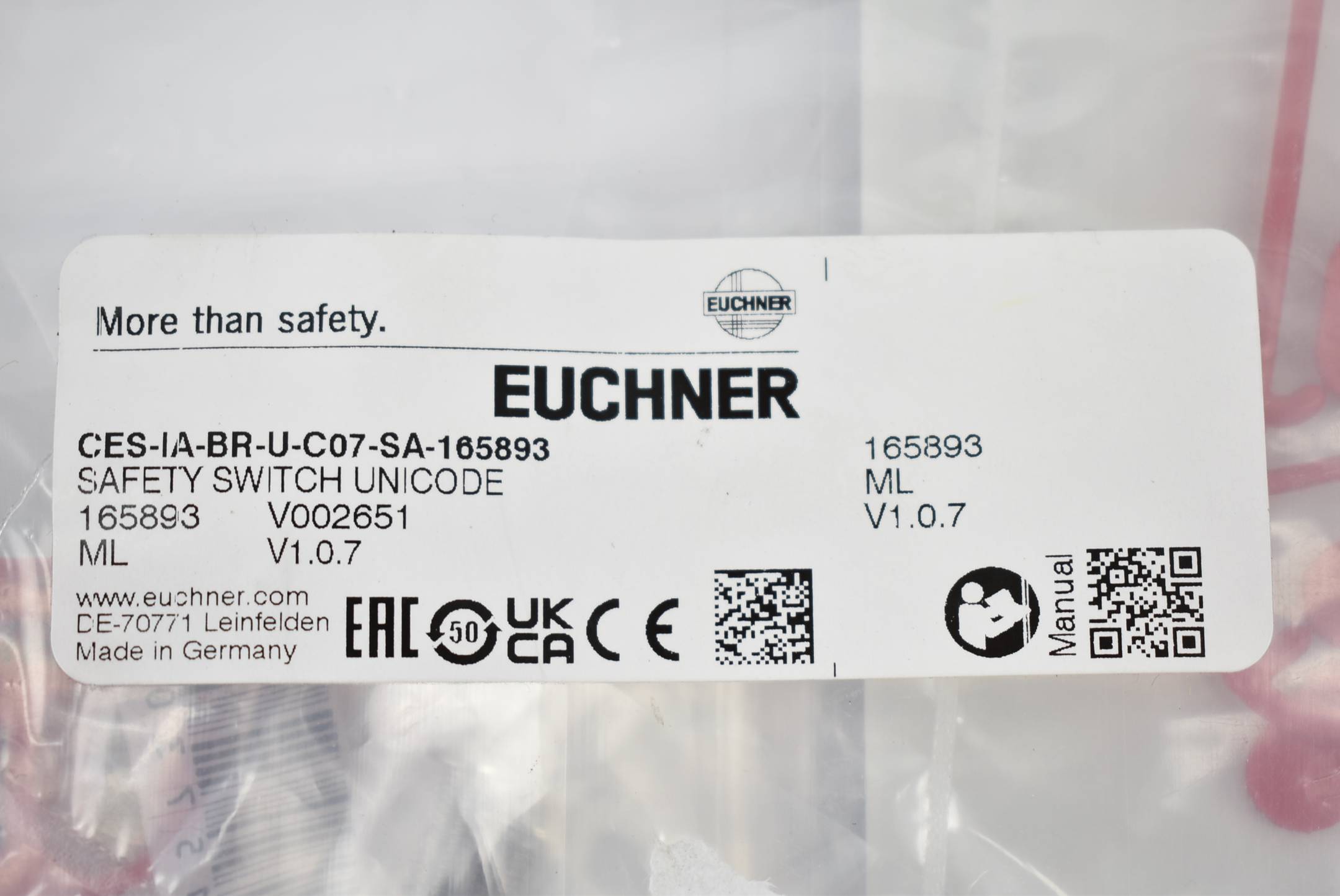 Euchner Safety switch Unicode CES-IA-BR-U-C07-SA-165893 ( 165893 )