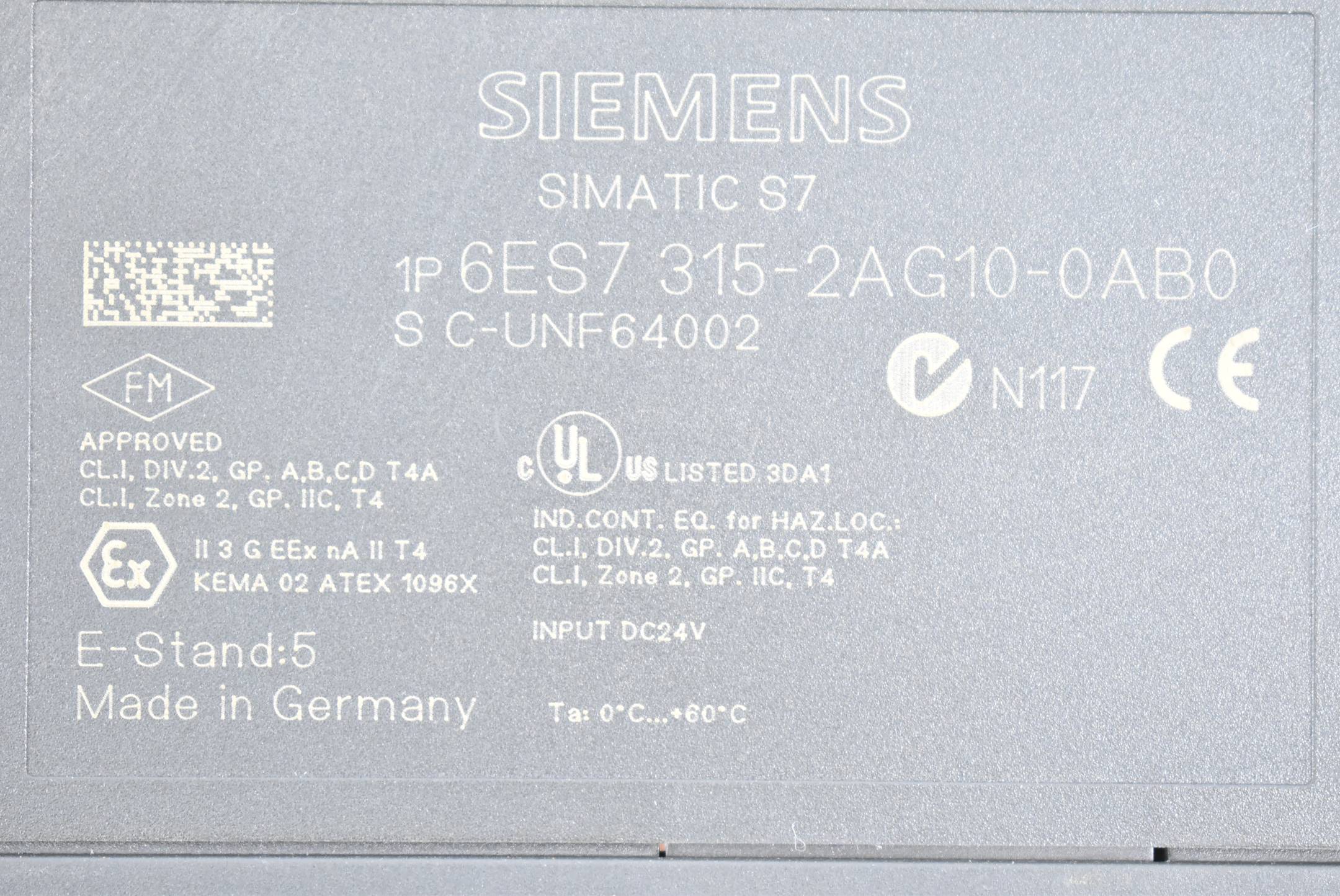 Siemens Simatic S7-300 CPU 6ES7315-2AG10-0AB0 ( 6ES7 315-2AG10-0AB0 )