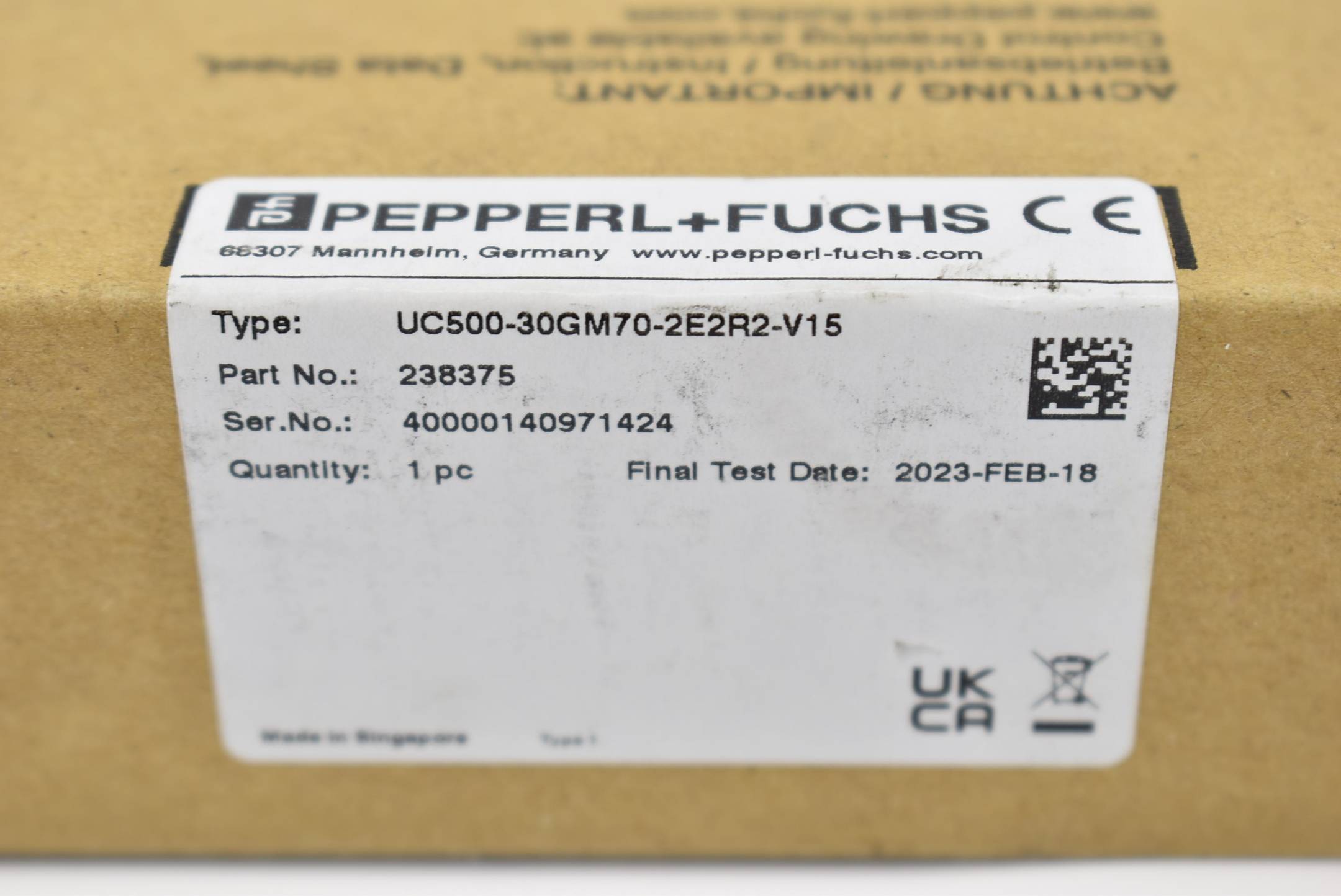Pepperl+Fuchs Ultraschallsensor UC500-30GM70-2E2R2-V15 ( 238375 )