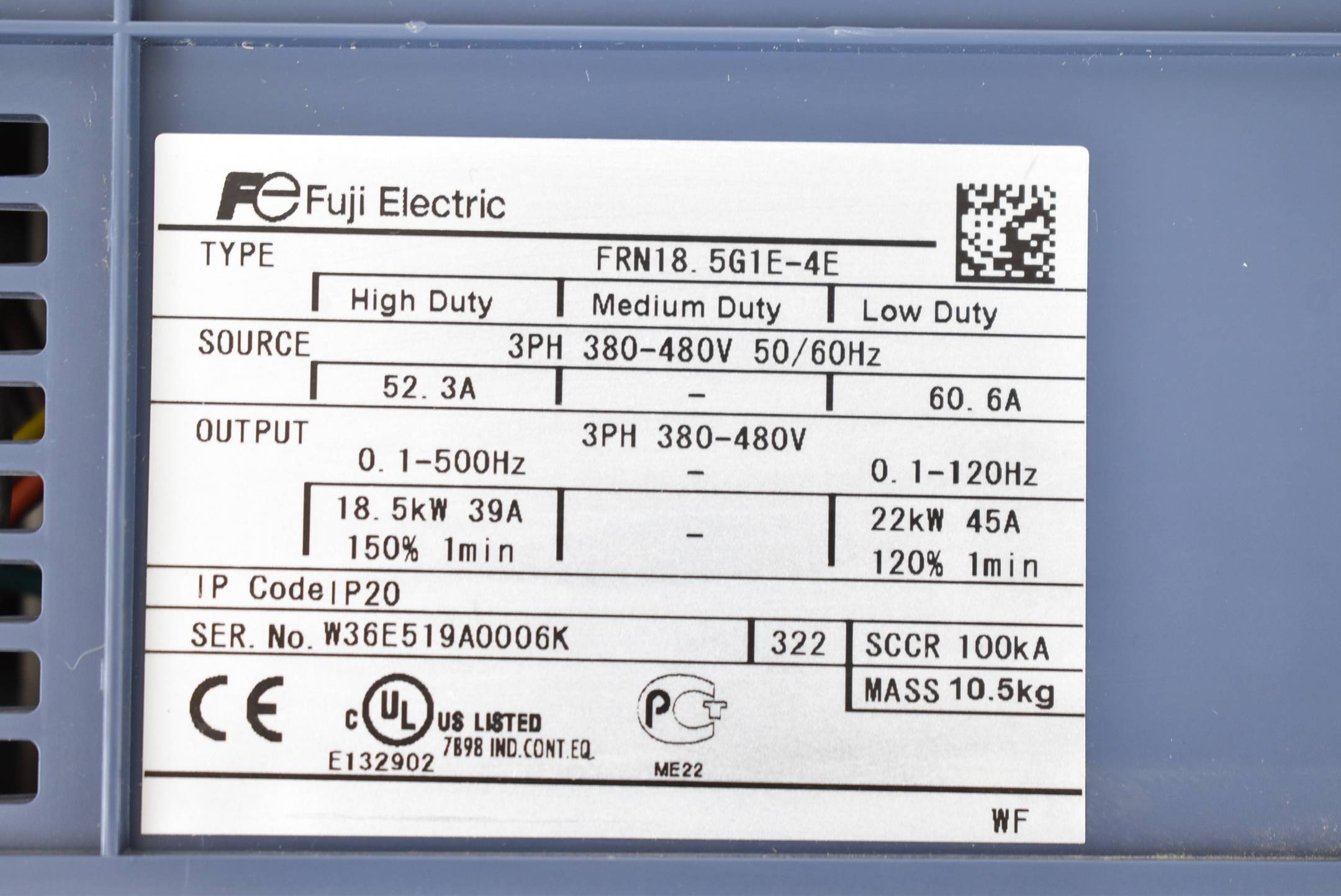 Fuji Electric Umrichter FRN18.5G1E-4E