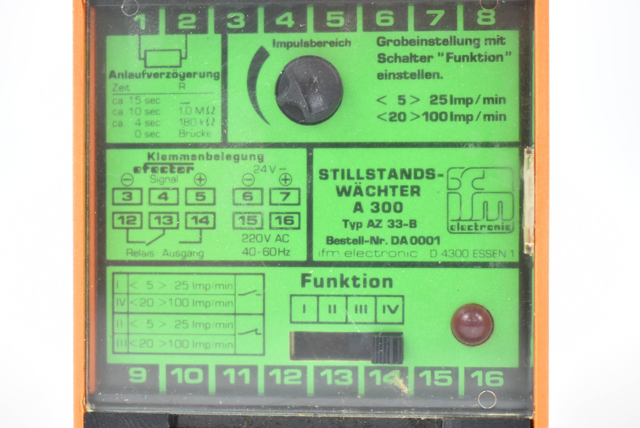 ifm Electronic A300 Stillstandswächter AZ 33-B DA0001