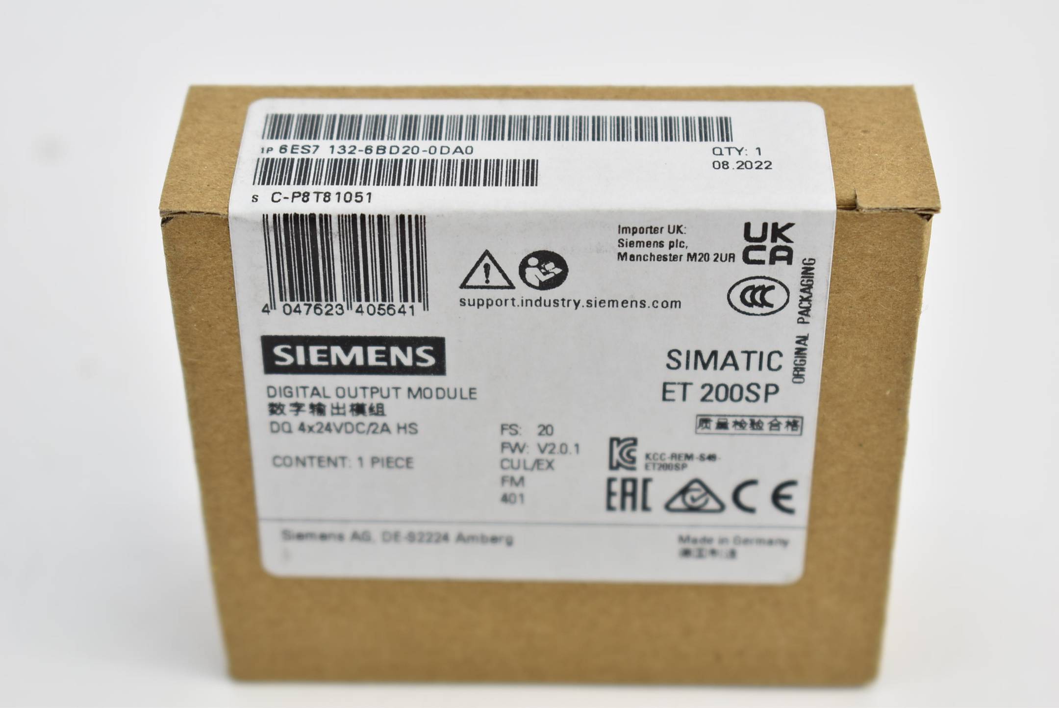 Siemens simatic ET 200 SP digital 6ES7 132-6BD20-0DA0 ( 6ES7132-6BD20-0DA0 ) E20