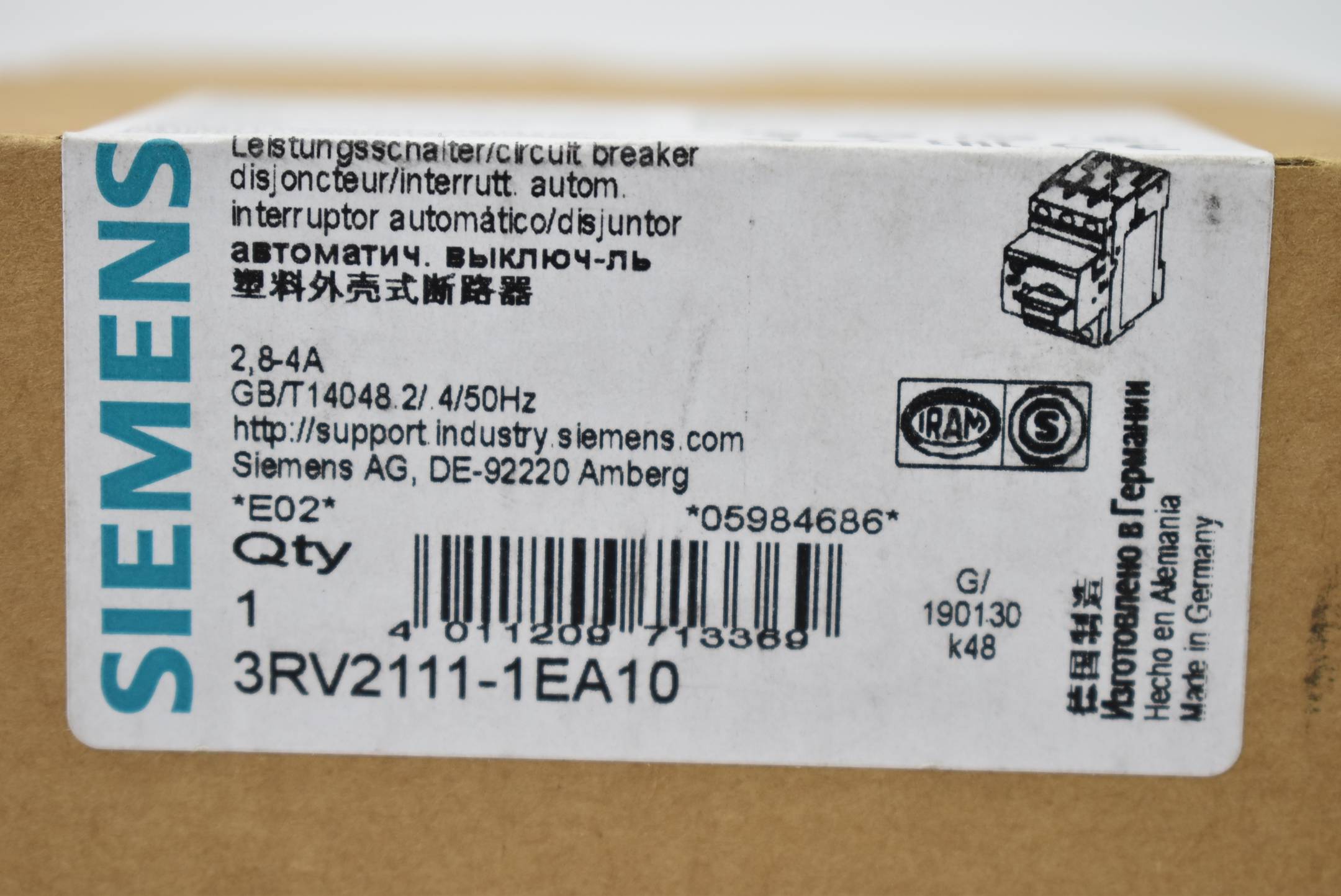 Siemens sirius Leistungsschalter Bg. S00 3RV2 111-1EA10 ( 3RV2111-1EA10 )