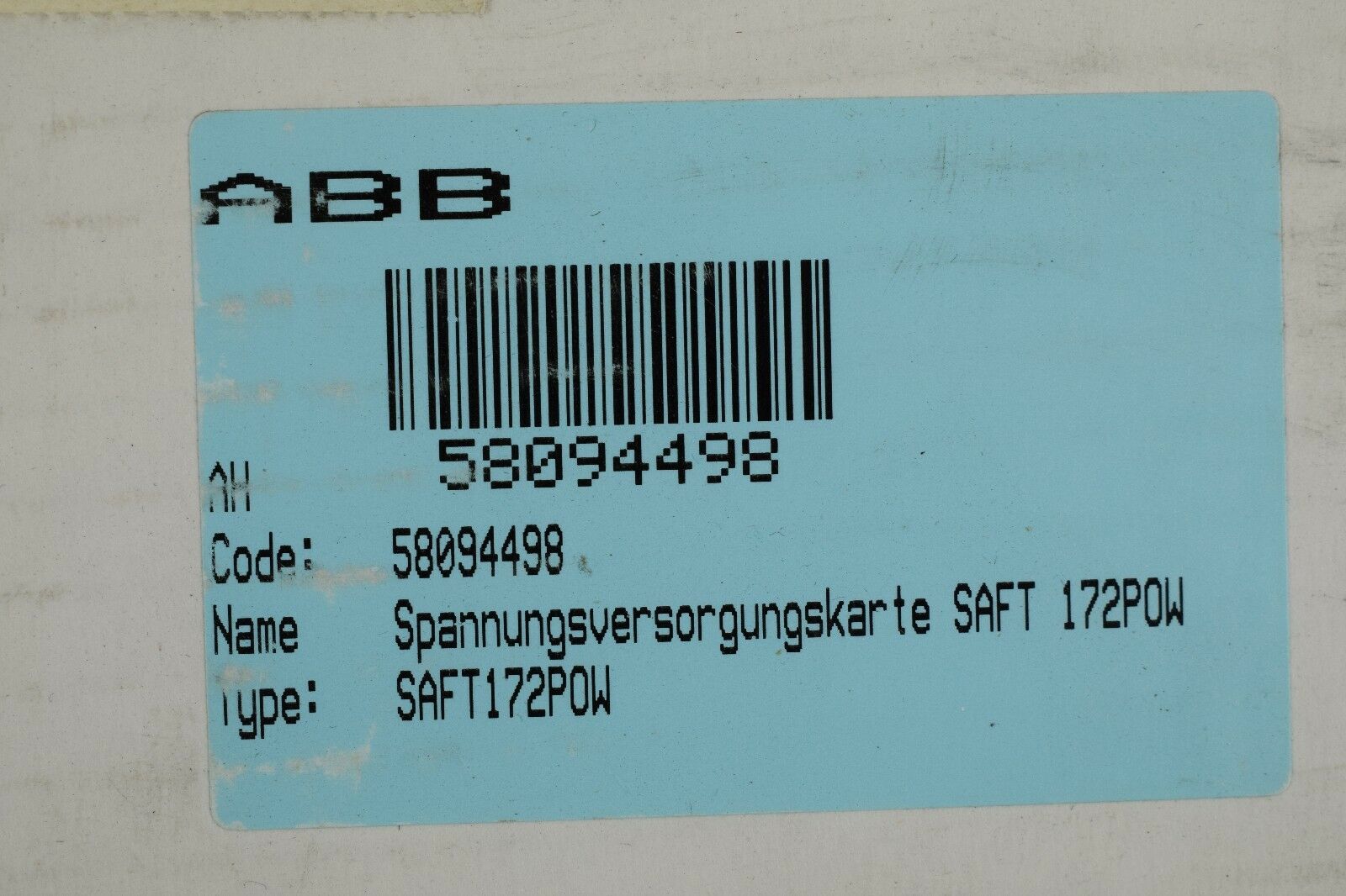 ABB Spannungsversorgungskarte SAFT 172POW