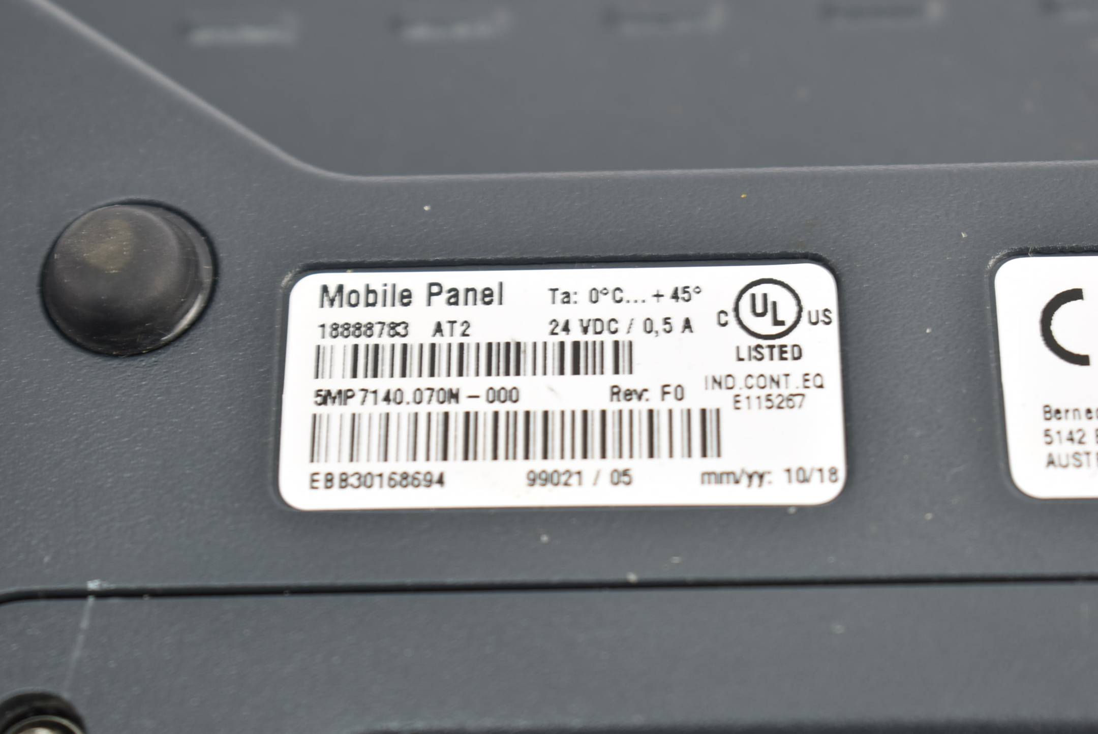 B&R Mobile Panel 5MP7140.070N-000 Rev. F0