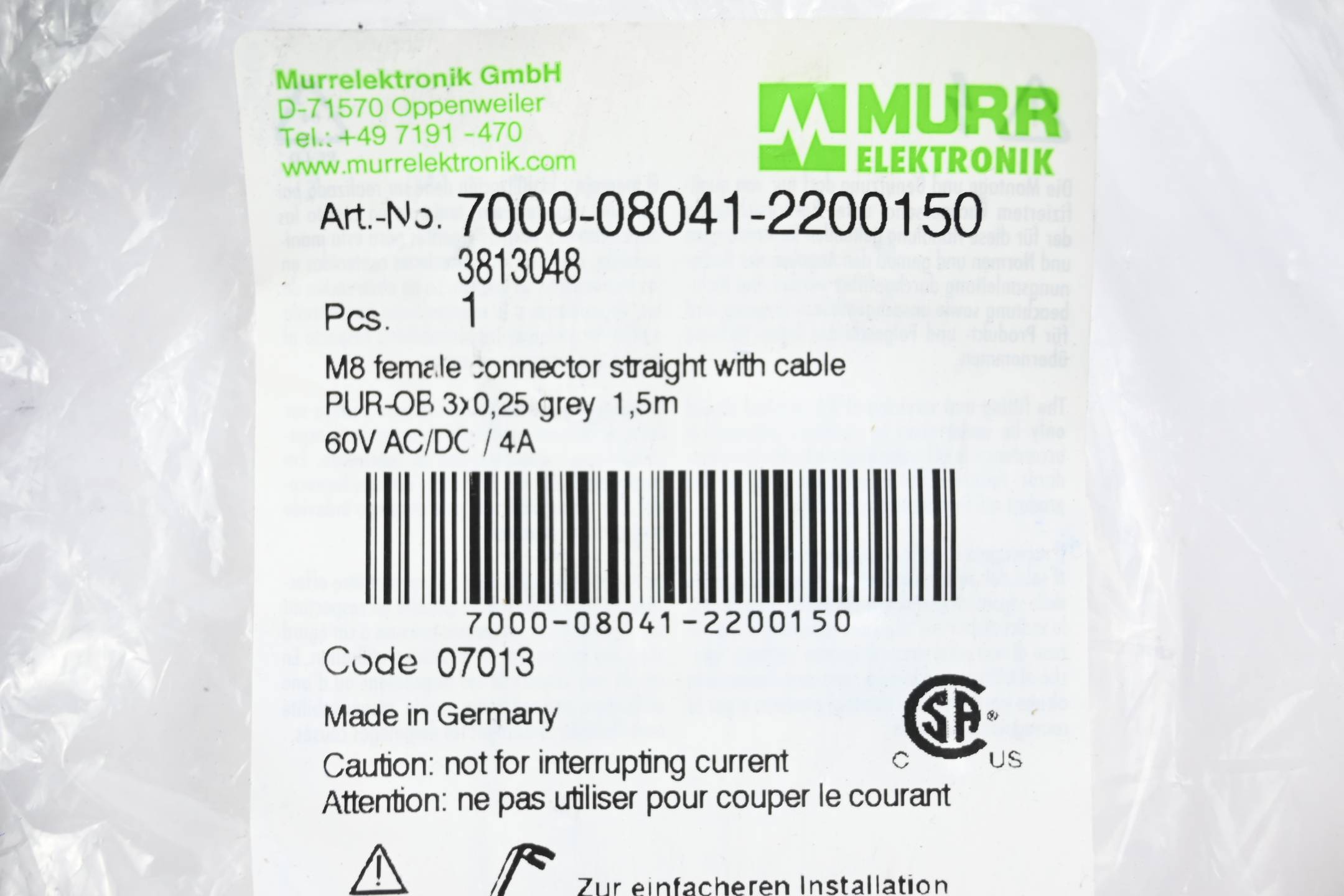 Murr Elektronik Verbindungskabel 7000-08041-2200150 