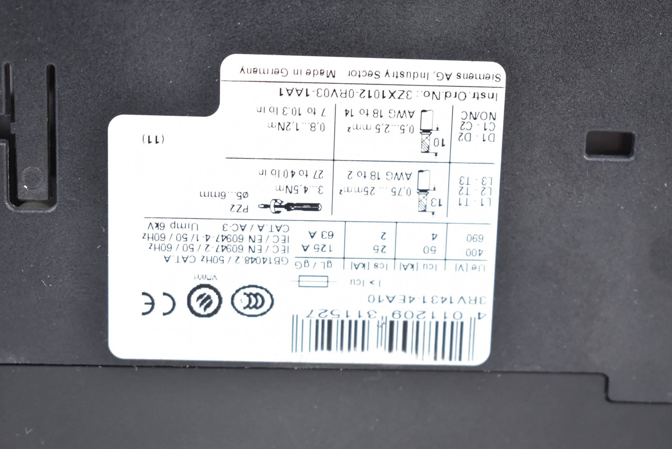 Siemens Leitungsschutzschalter 3RV1431-4EA10 ( 3RV1 431-4EA10 )