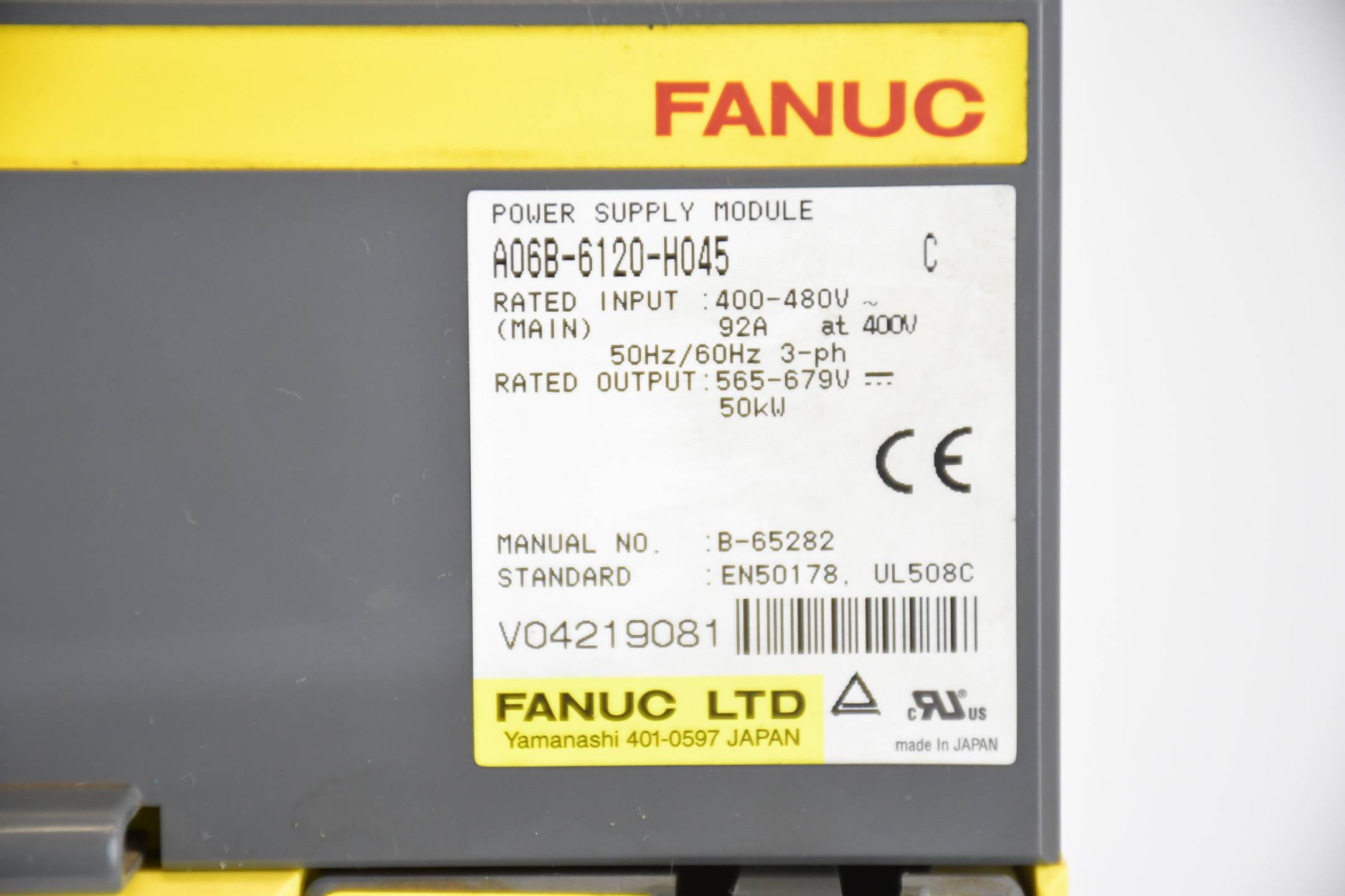 Fanuc LTD. α ( alpha ) i Stromversorgungsmodul MDL PSM-45 A06B-6120-H045 Ver C