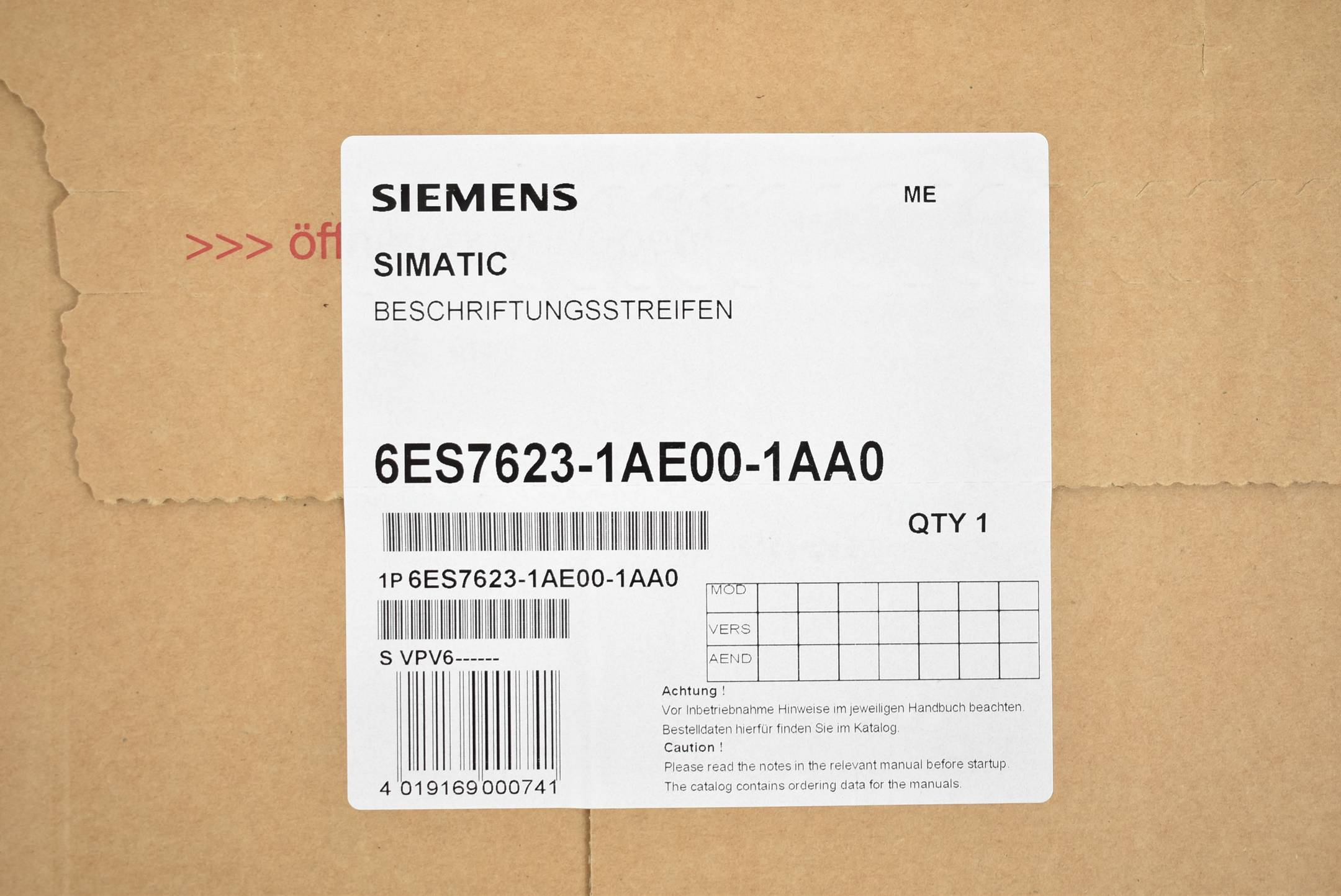 Siemens simatic Beschriftungsstreifen 6ES7623-1AE00-1AA0 ( 6ES7 623-1AE00-1AA0 ) 