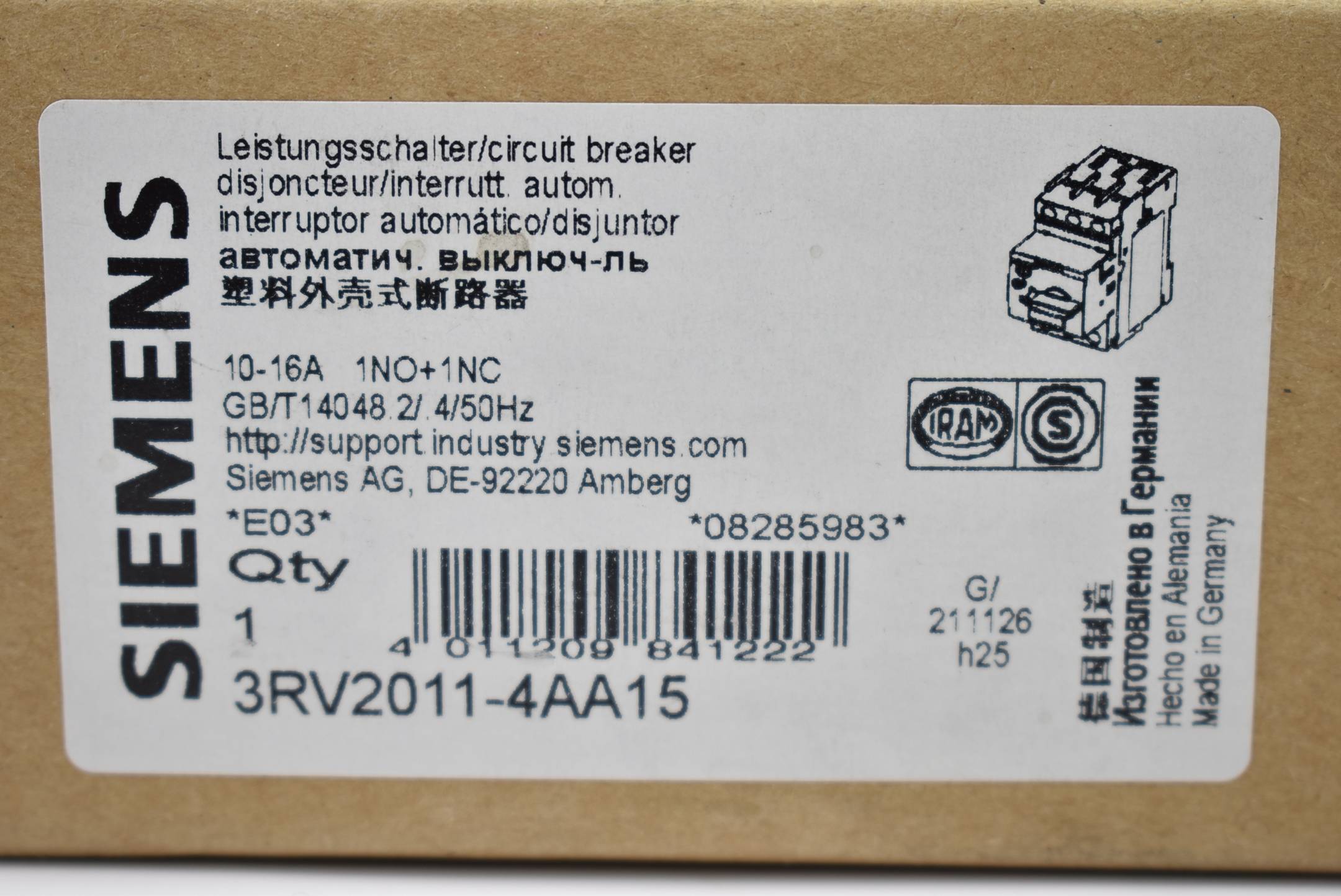 Siemens sirius Leistungsschalter Bg. S00 3RV2 011-4AA15 ( 3RV2011-4AA15 )