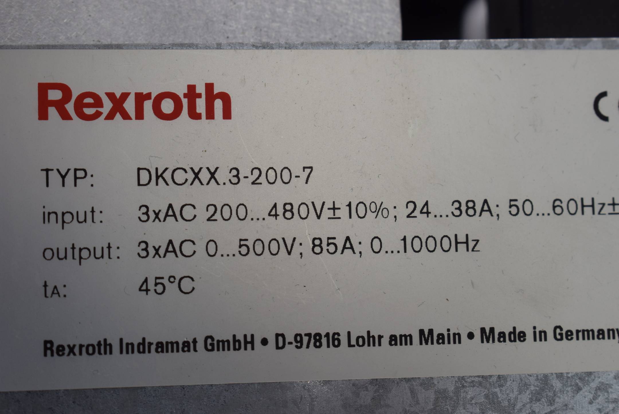 Rexroth Eco Drive Servo DKCXX.3-200-7 3xAC 200...480V 24...38A, 50...60Hz