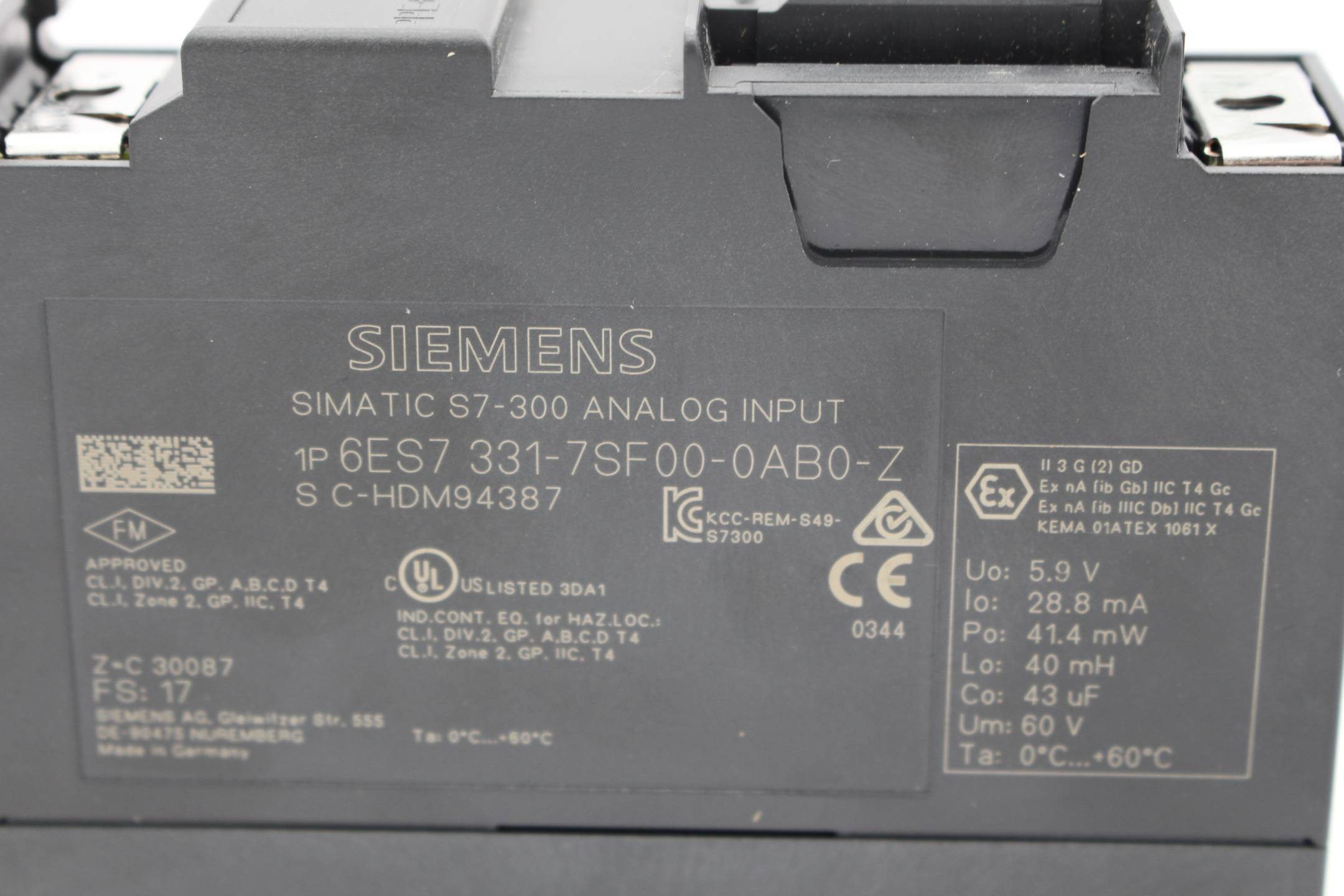 Siemens Simatic S7 SM 331 6ES7 331-7SF00-0AB0-Z ( 6ES7331-7SF00-0AB0-Z ) E17