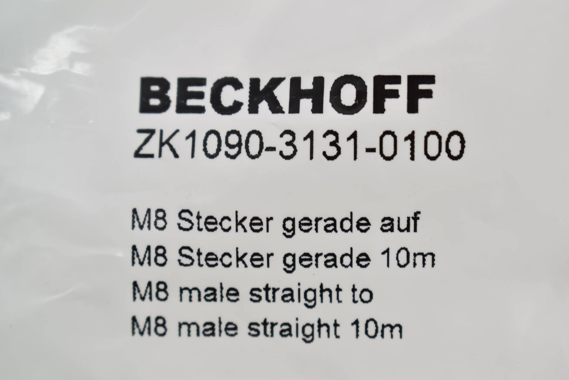 Beckhoff EtherCAT-Leitung PUR AWG 26 M8 Stecker 10 m ZK1090-3131-0100