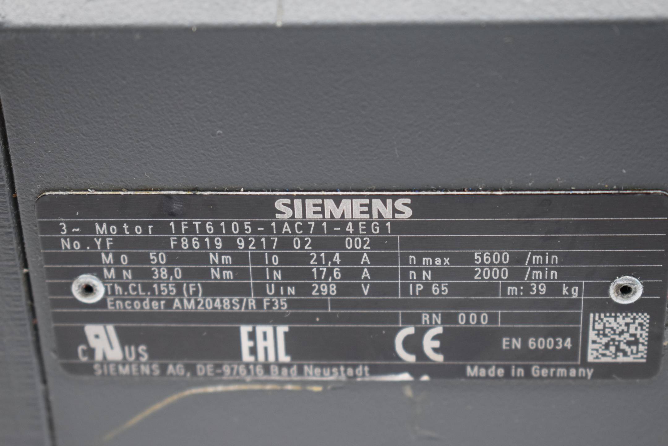 Siemens Servomotor 1FT6105-1AC71-4EG1 ( 1FT6105-1AC71-4EG1 )