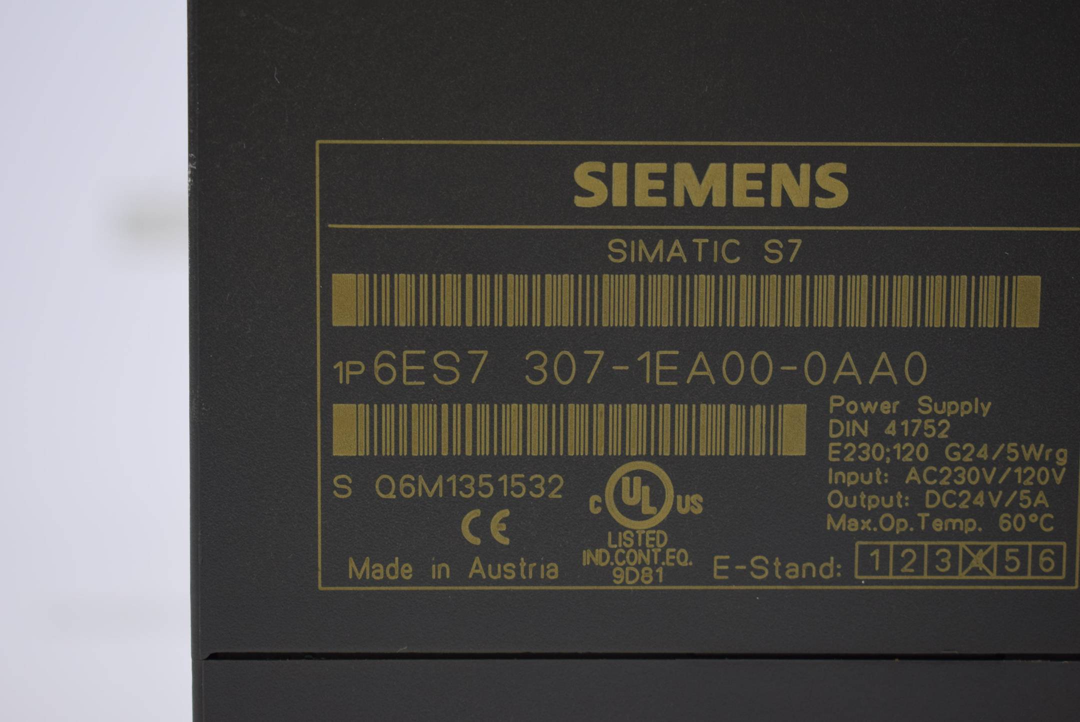 Siemens simatic S7-300 6ES7 307-1EA00-0AA0 ( 6ES7307-1EA00-0AA0 )