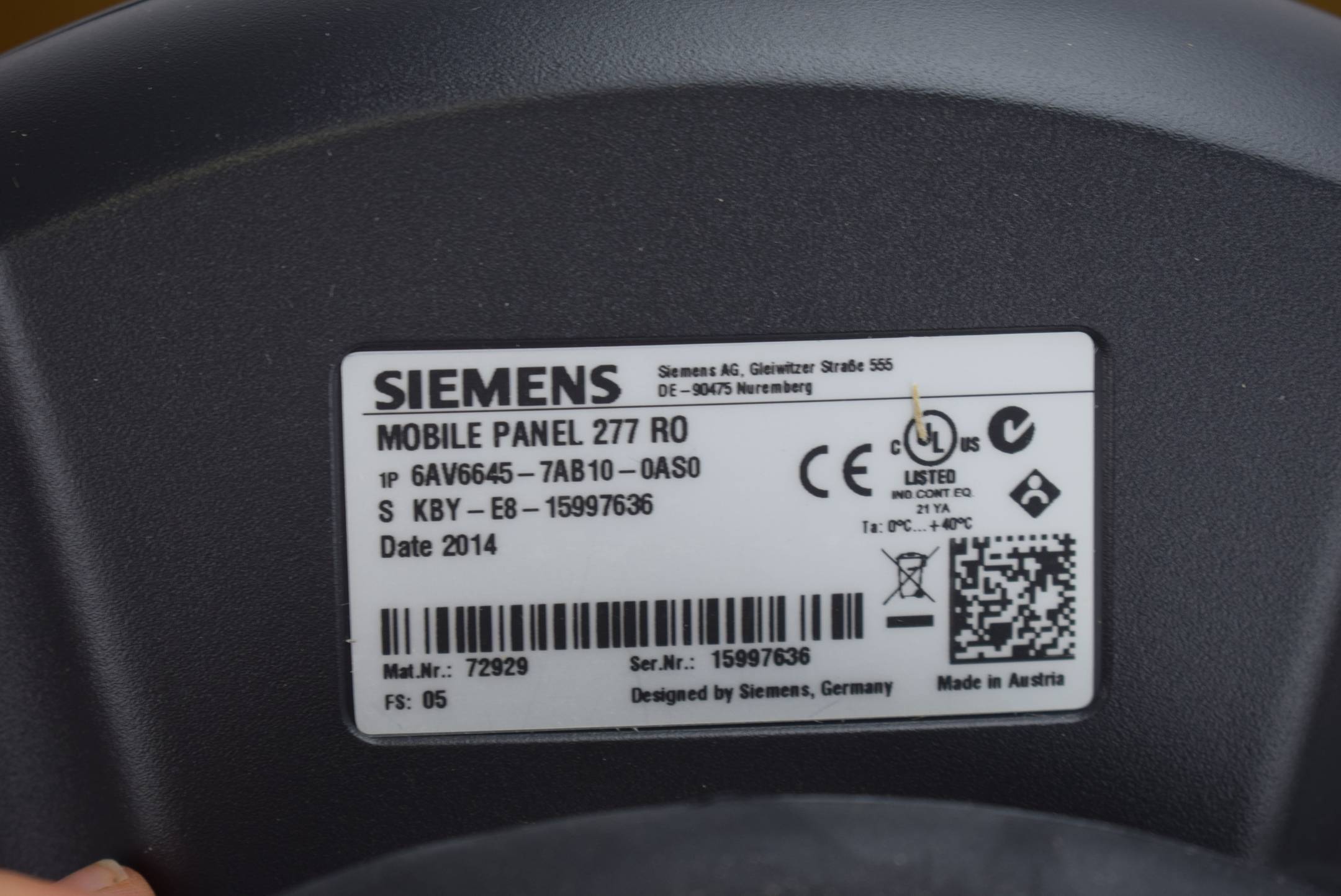 Siemens simatic MOBILE PANEL 277 6AV6645-7AB10-0AS0 ( 6AV6 645-7AB10-0AS0 )