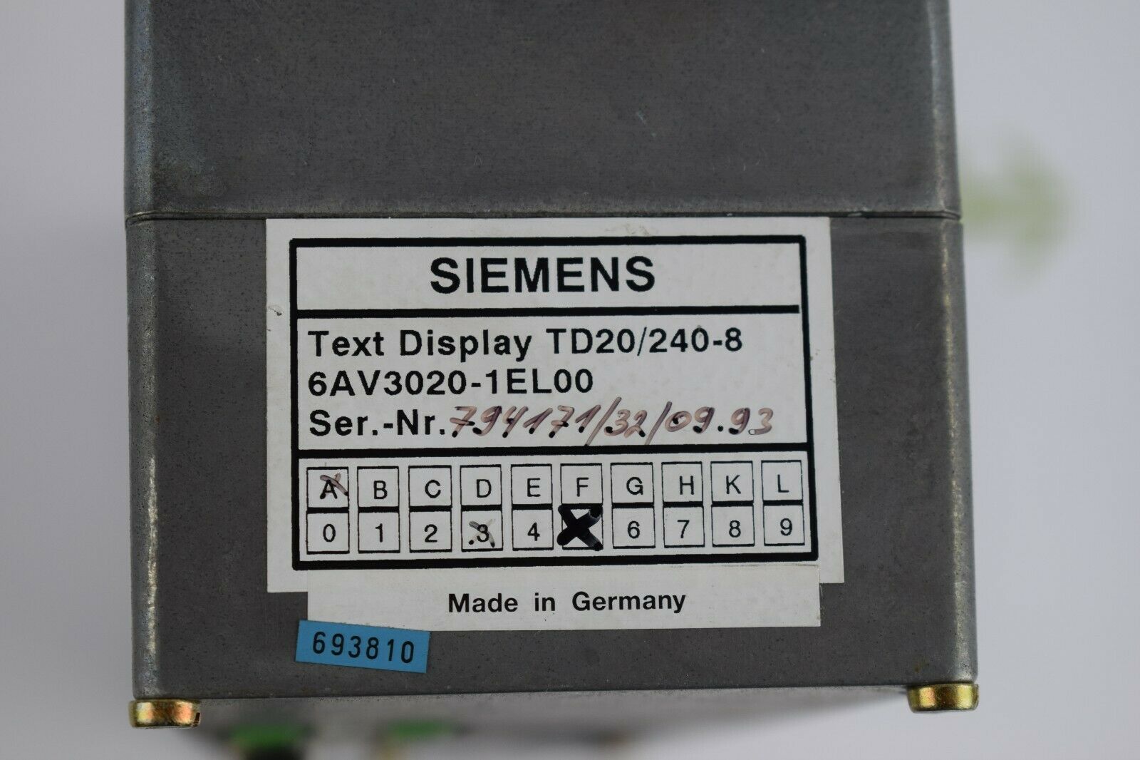 Siemens Text Display TD20/240-8 6AV3 020-1EL00 ( 6AV3020-1EL00 )