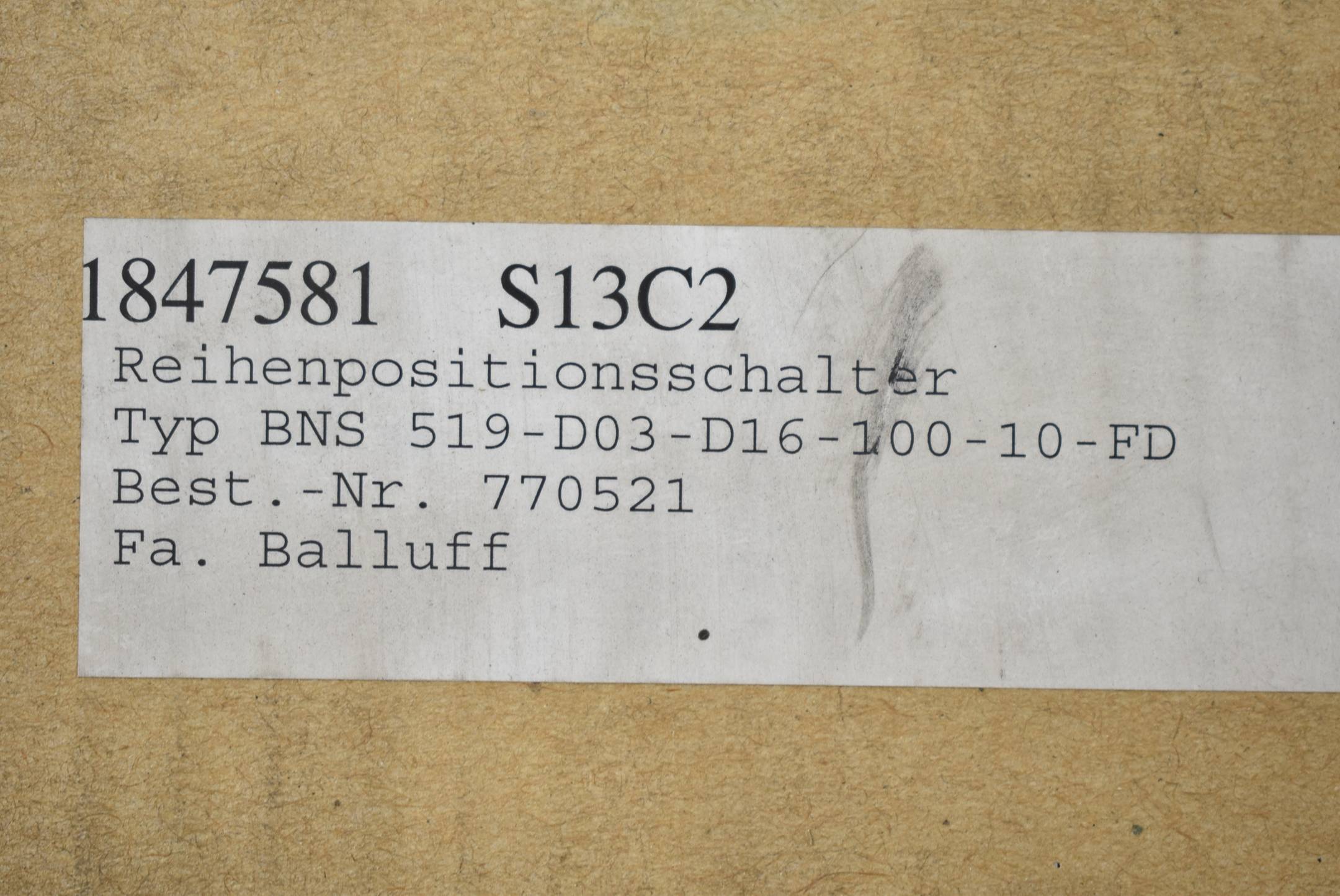 Balluff Reihenpositionsschalter BNS 519-D03-D16-100-10-FD ( 770521 )