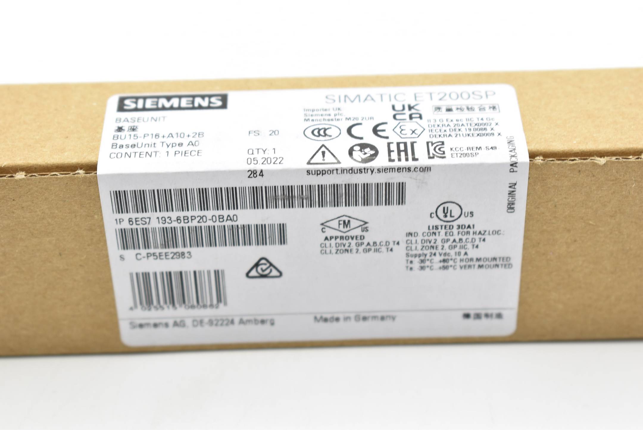 Siemens simatic ET200SP 6ES7 193-6BP20-0BA0 ( 6ES7193-6BP20-0BA0 ) E.20