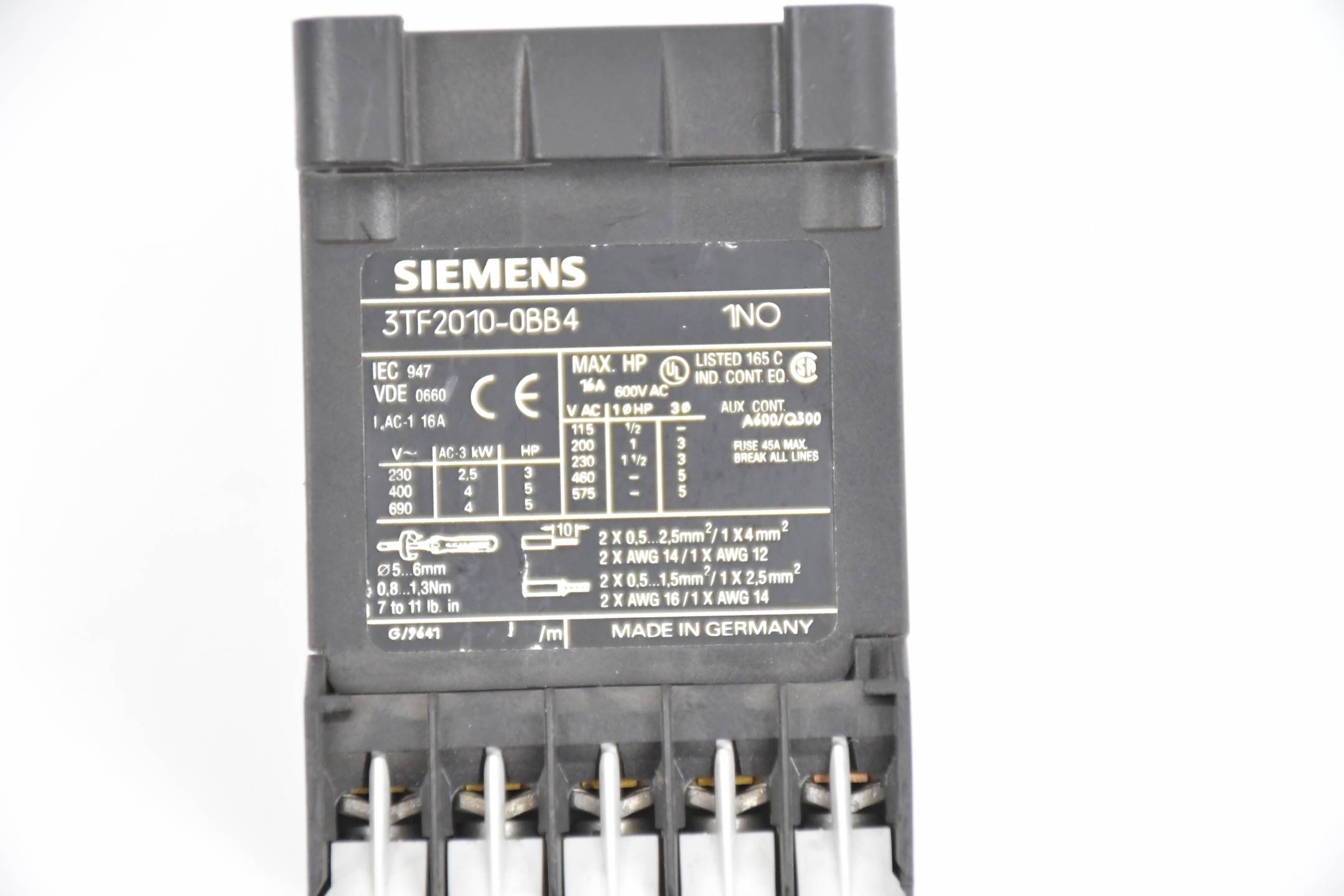 Siemens Schütz Baugröße 00 3-polig 3TF2010-0BB4 ( 3TF2 010-0BB4 ) 3TX4490-3A