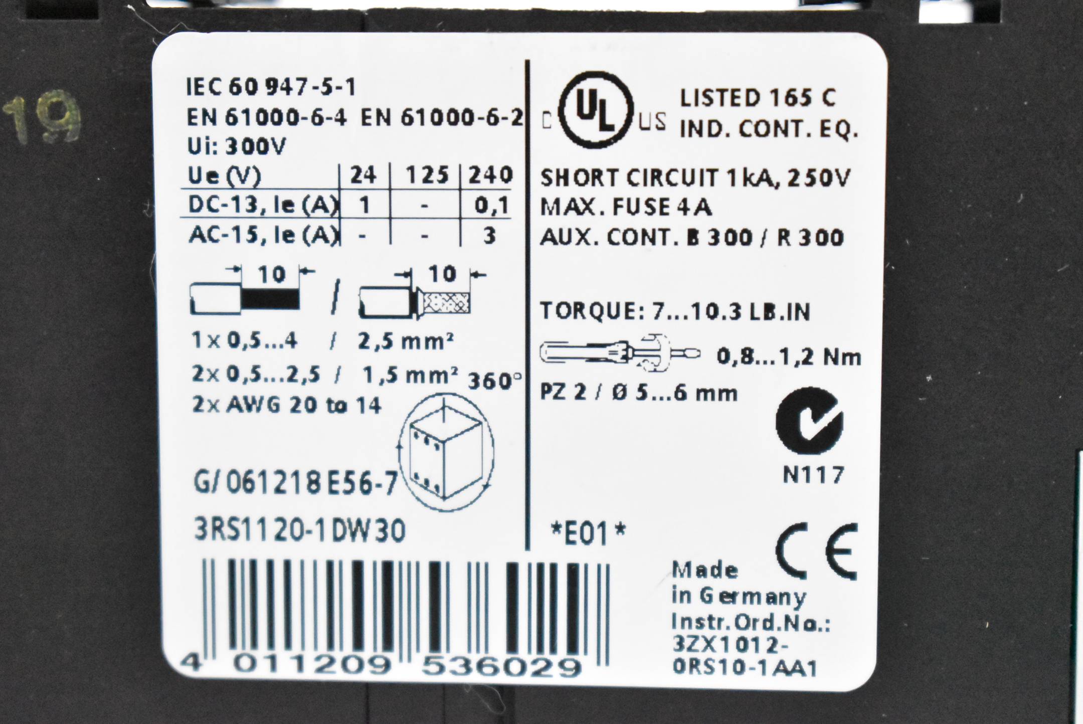 Siemens Sirius Temperaturüberwachungsrelais 3RS1120-1DW30 ( 3RS1 120-1DW30 ) E1