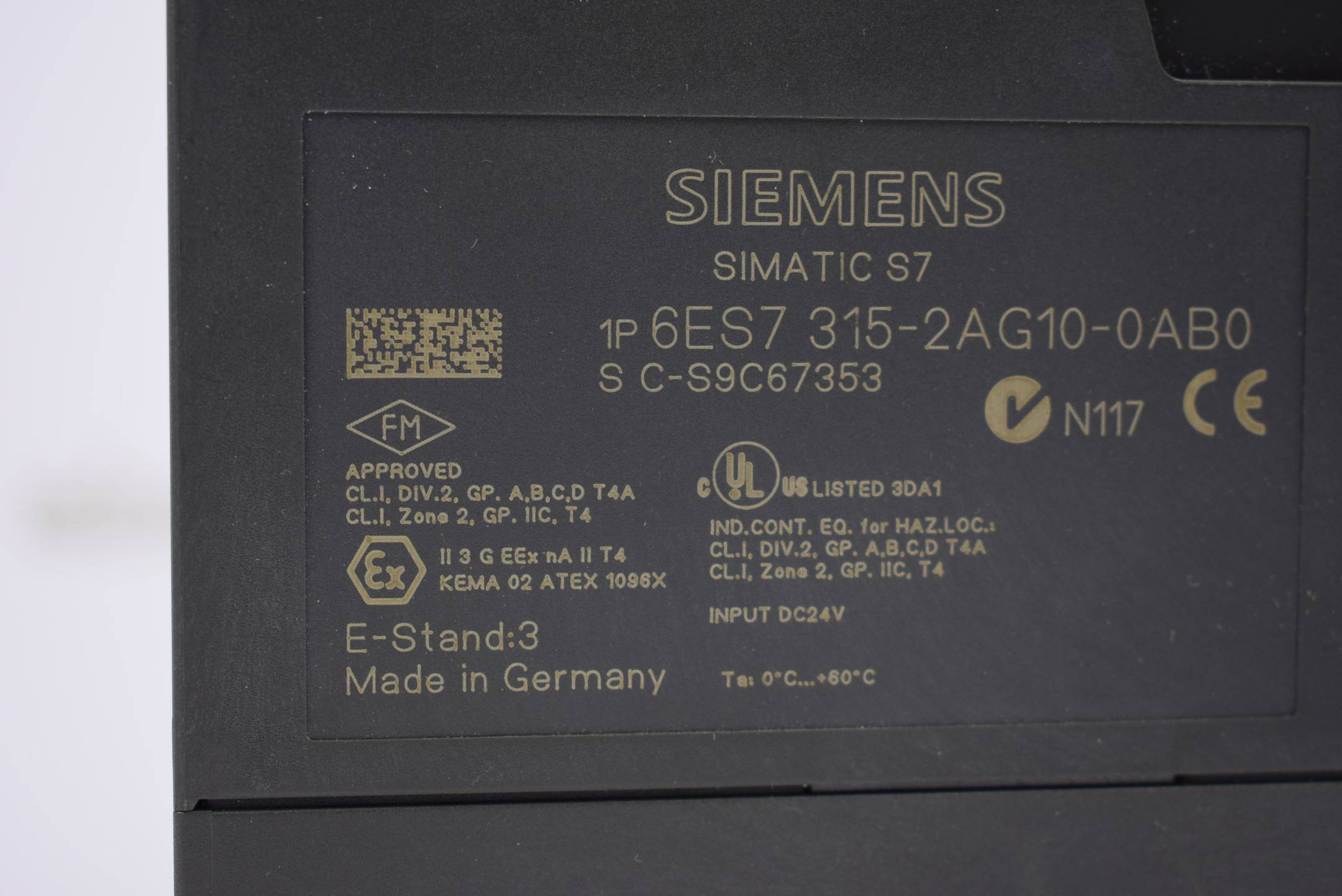 Siemens simatic S7-300 CPU315-2 DP 6ES7 315-2AG10-0AB0 ( 6ES7315-2AG10-0AB0 ) E3