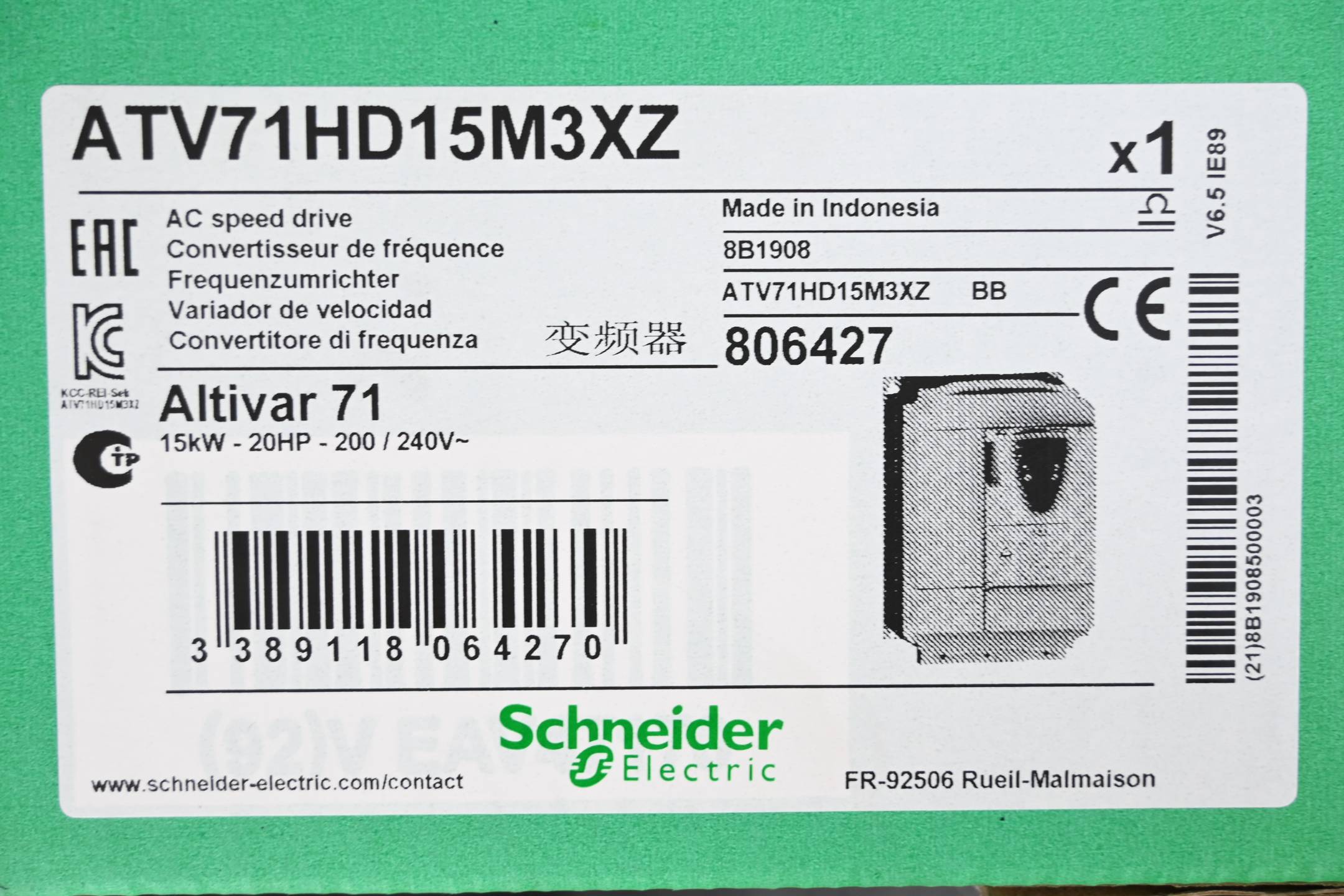 Schneider Electric Altivar Frequenzumrichter ATV71HD15M3XZ ( 806427 )