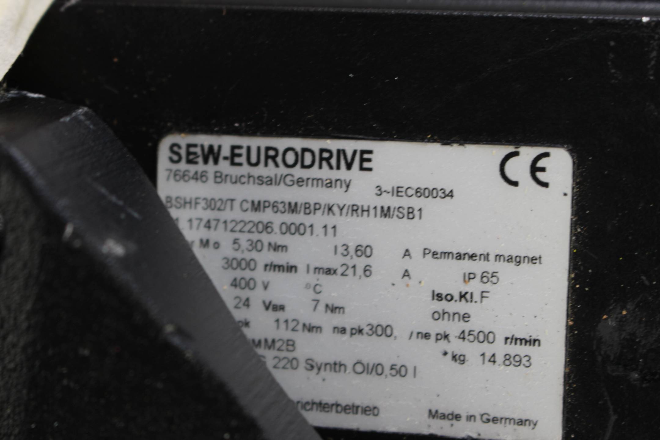 SEW-EURODRIVE BSHF302/T CMP63M/BP/KY/RH1M/SB1