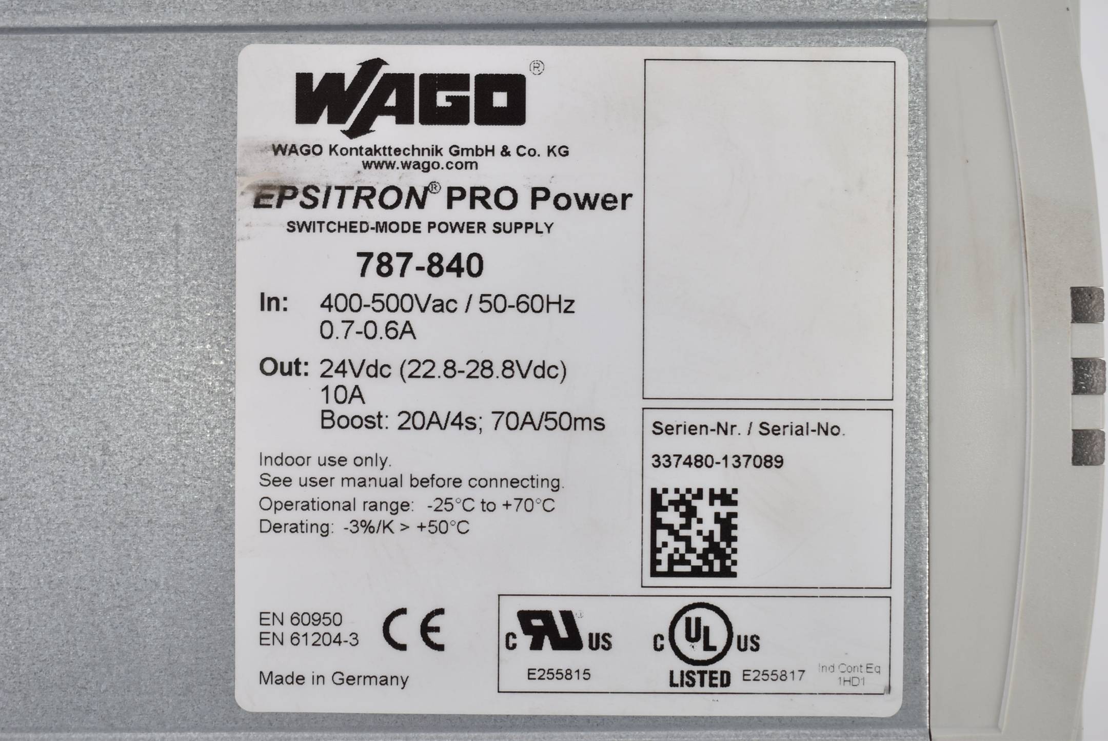 WAGO Epsitron Pro Power getaktete Stromversorgung 787-840