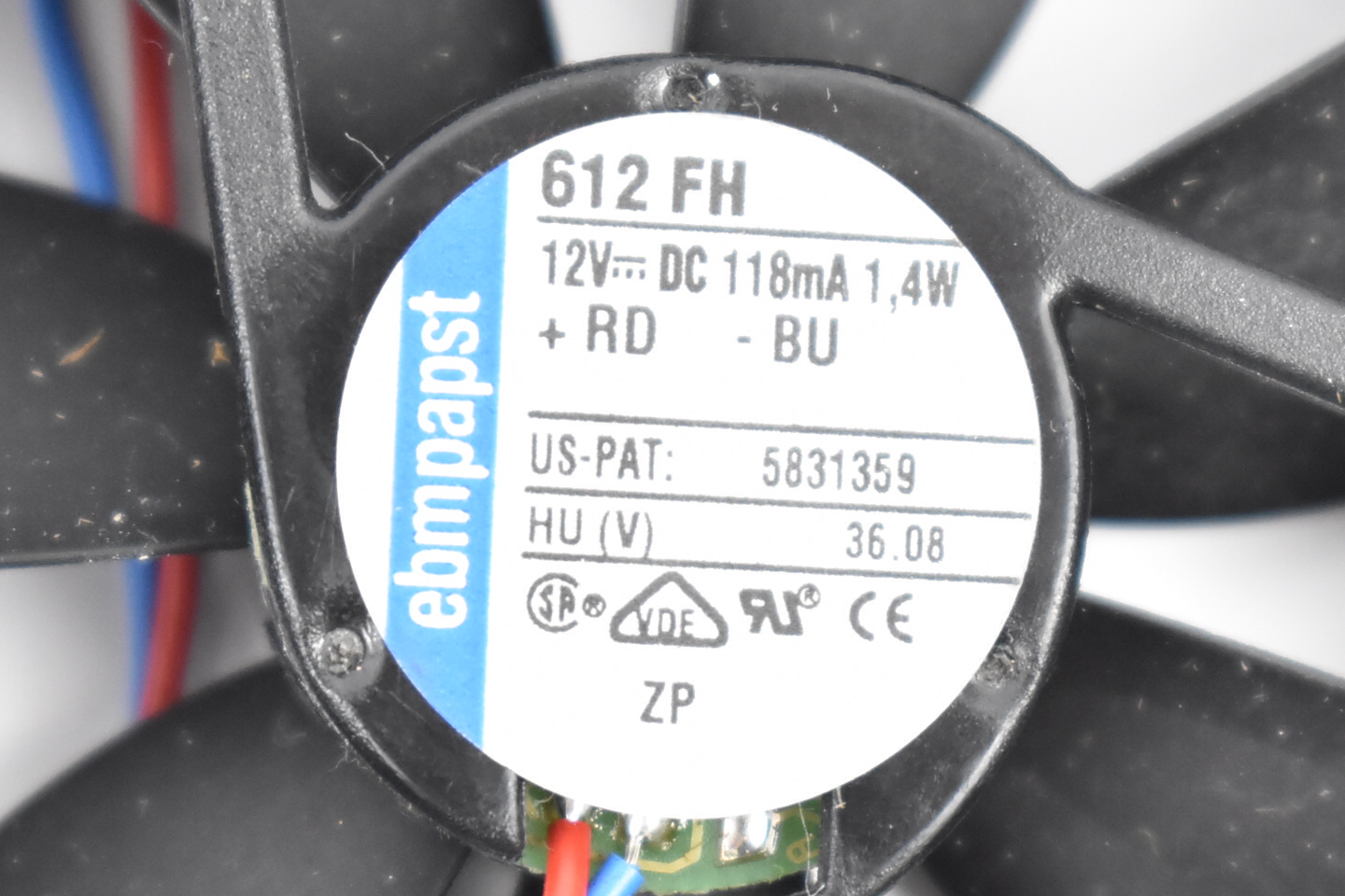 EBM-Papst Axiallüfter 612 FH ( 12VDC 118mA 1,4W )
