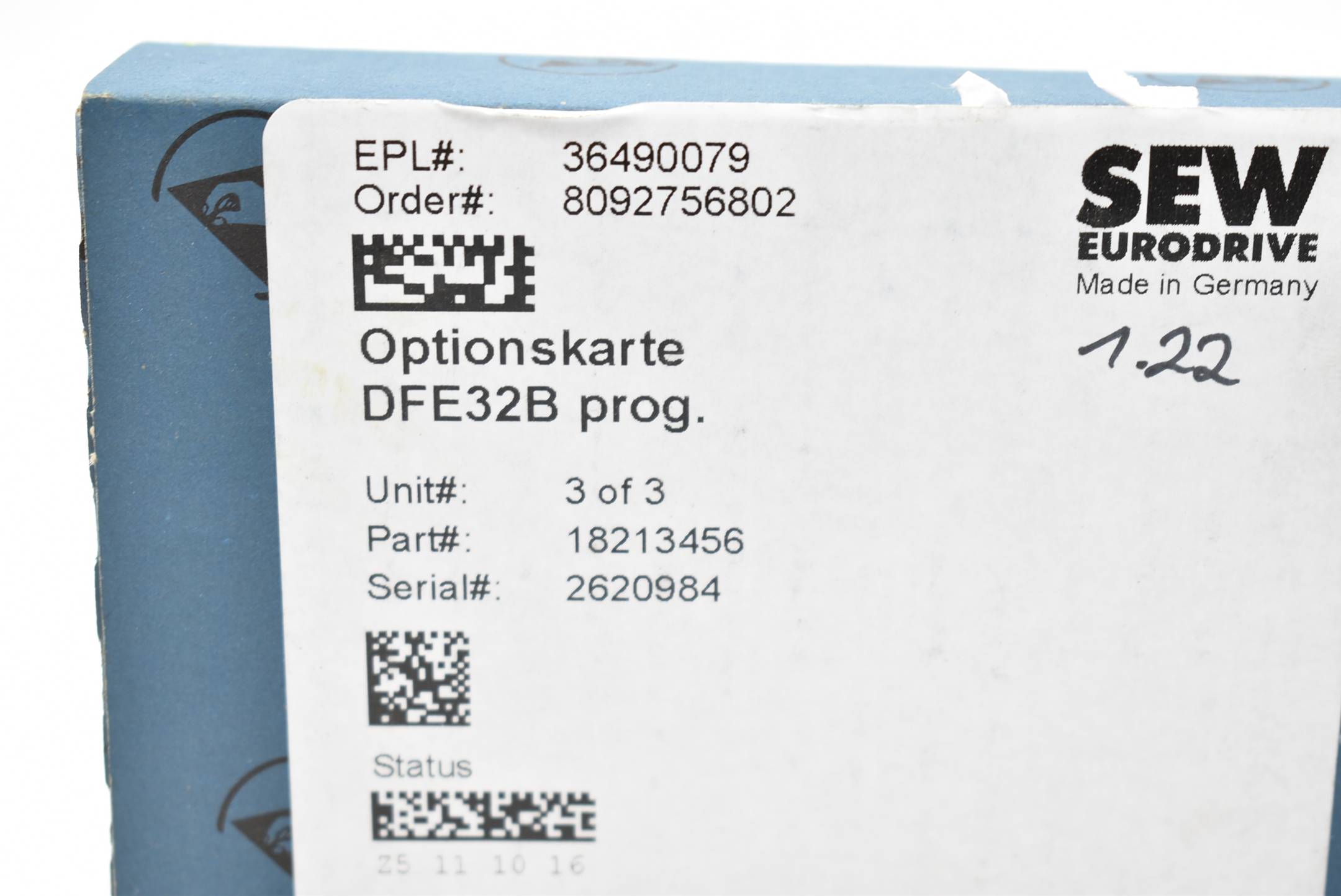 SEW Eurodrive DFE32B prog. 18213456 8092756802 