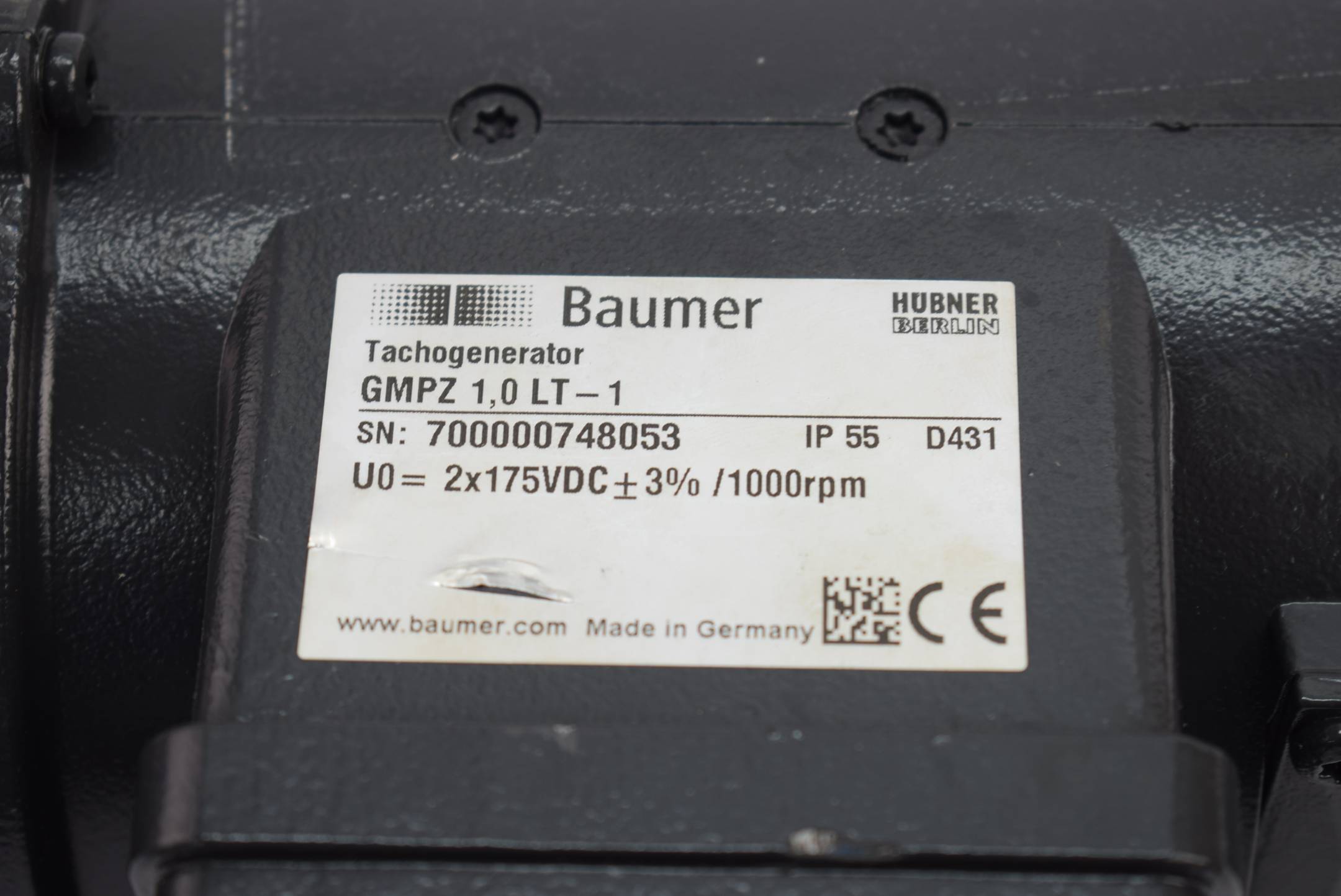 Baumer Hübner Berlin Tachogenerator GMPZ 1,0 LT-1 ( GMPZ1,0 LT-1 )