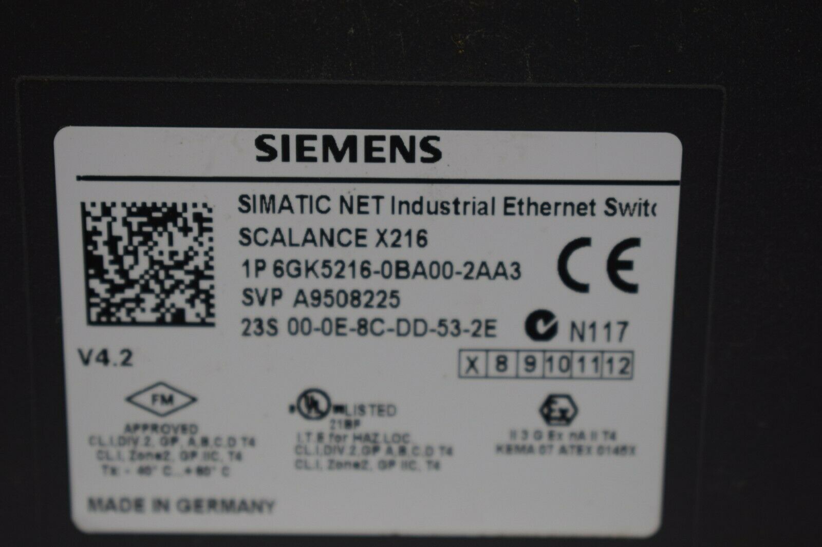 Siemens simatic Net Scalance X216 6GK5216-0BA00-2AA3 ( 6GK5 216-0BA00-2AA3 ) E7