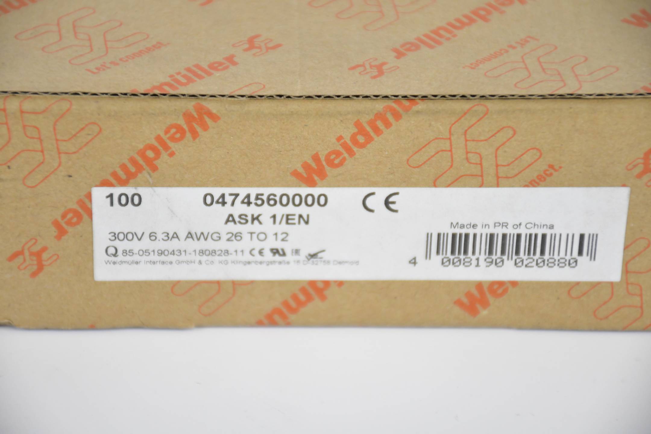 Weidmüller Reihenklemme 0474560000