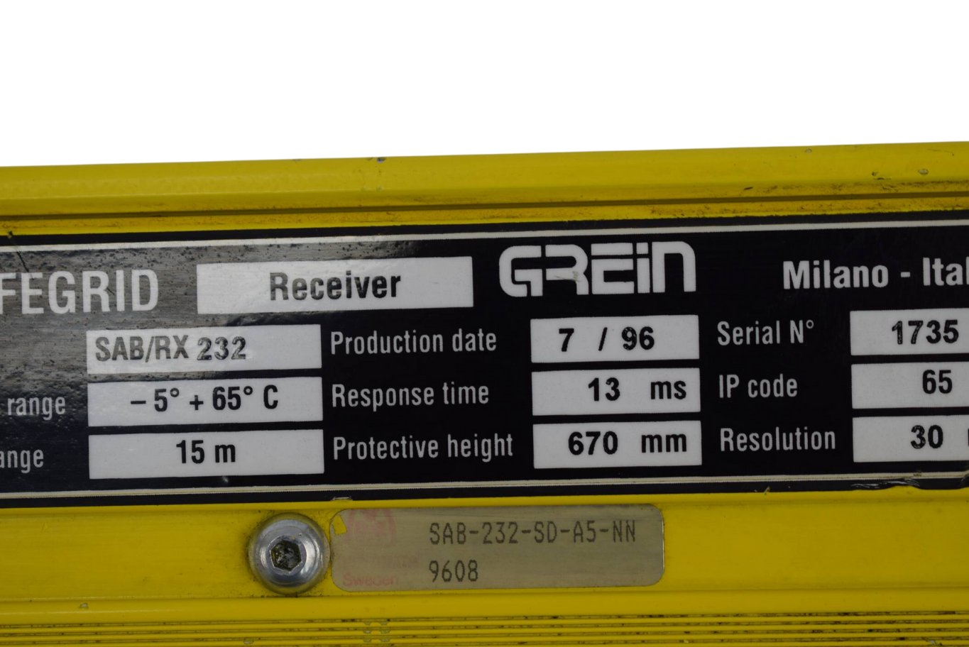 Grein Sicherheitsnetz Receiver SAB/RX 232