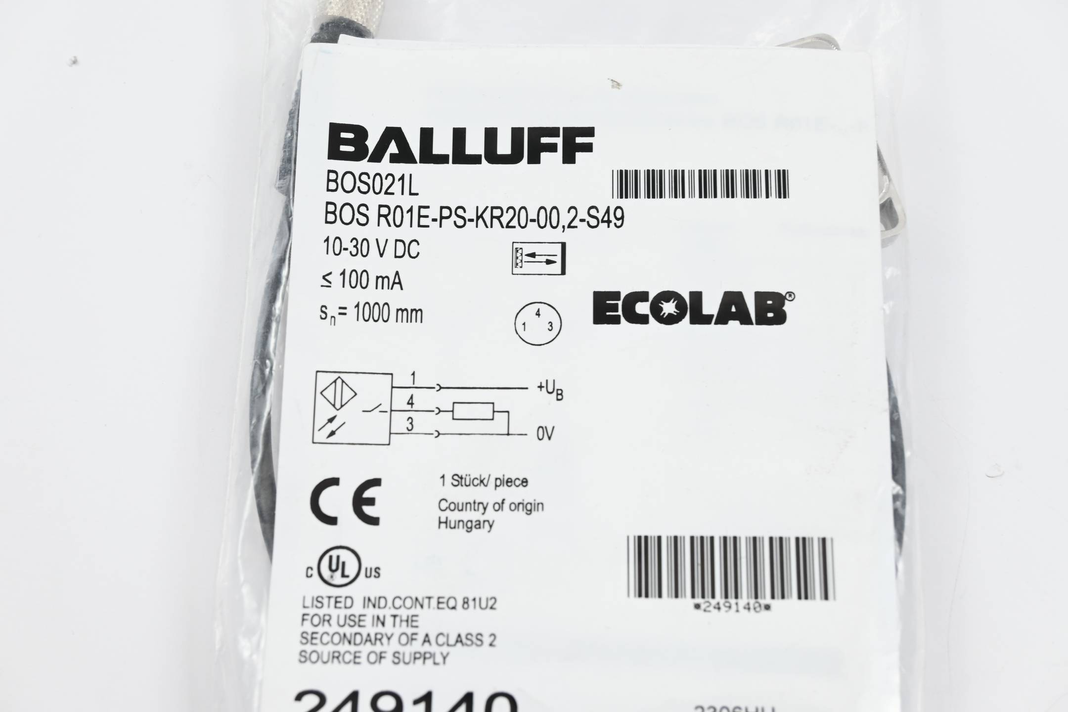 Balluff Reflexionslichtschranke BOS021L ( BOS R01E-PS-KR20-00,2-S49 )
