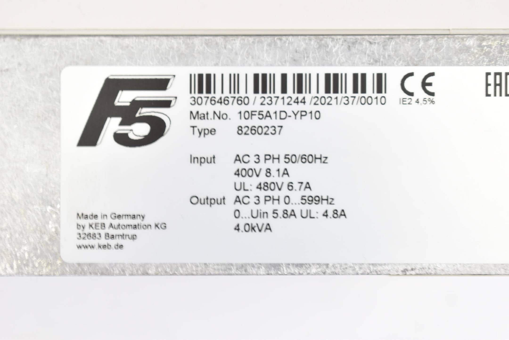 KEB Frequenzumrichter Combivert F5 10F5A1D-YP10 ( 8260237 )