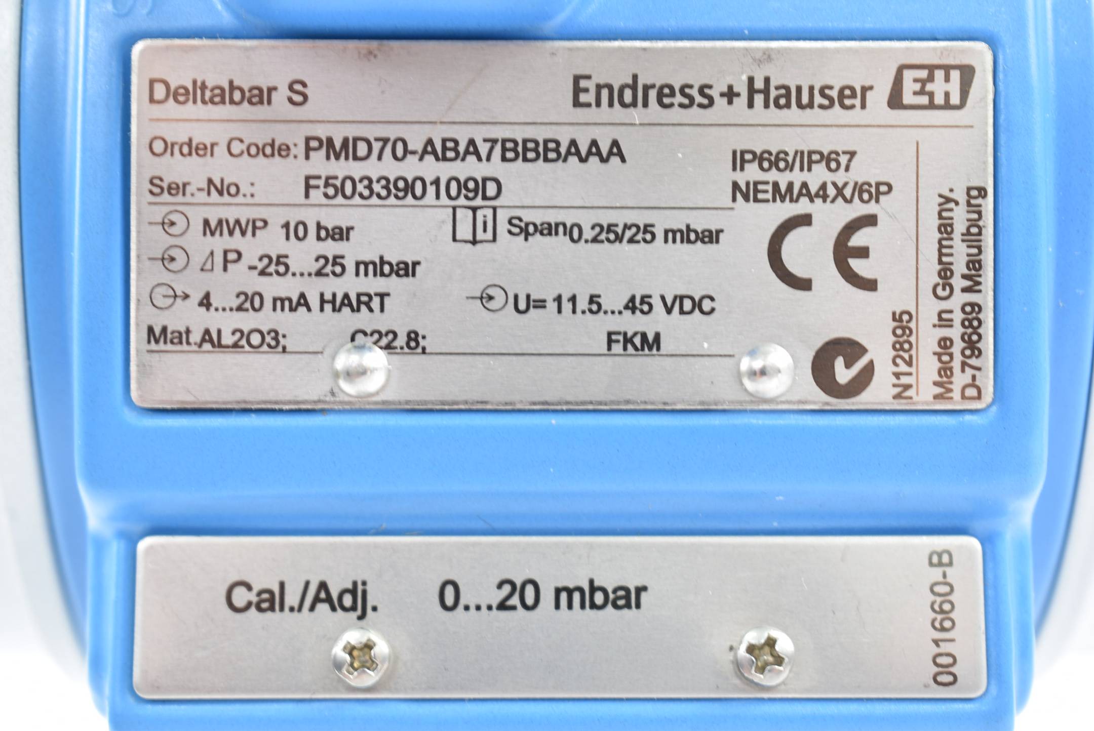Endress+Hauser Differenzdrucktransmitter 10bar 11,5-45DCV PMD70-ABA7BBBAAA