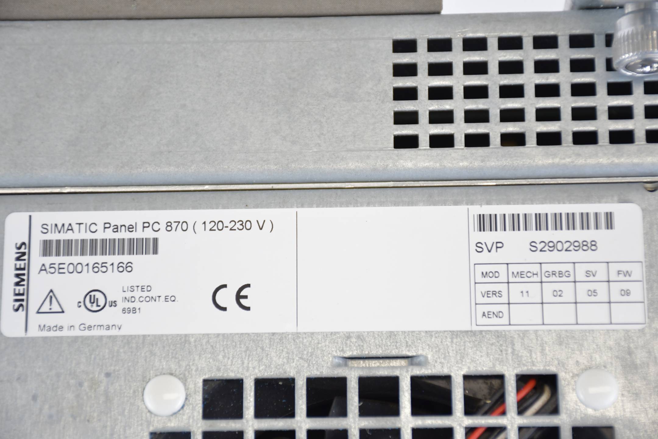 Siemens simatic OEM PC PC870 A5E00165166 A02