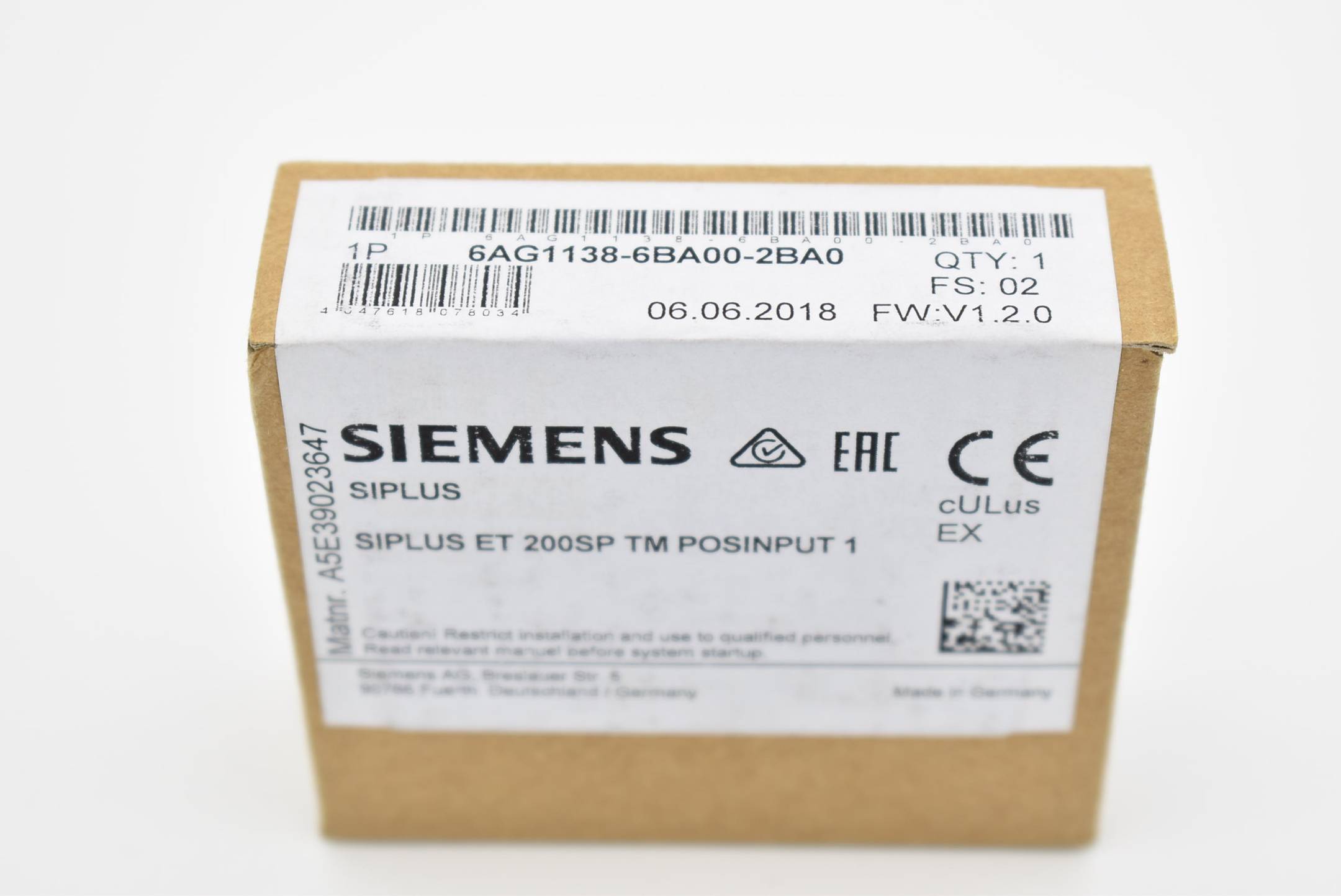 Siemens siplus ET200SP 6AG1138-6BA00-2BA0 ( 6AG1 138-6BA00-2BA0 )