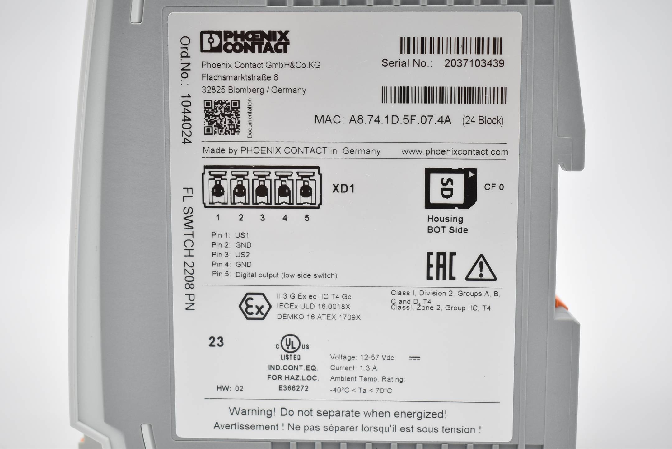 Phoenix Contact Industrial Ethernet Switch FL SWITCH 2208 PN ( 1044024 )