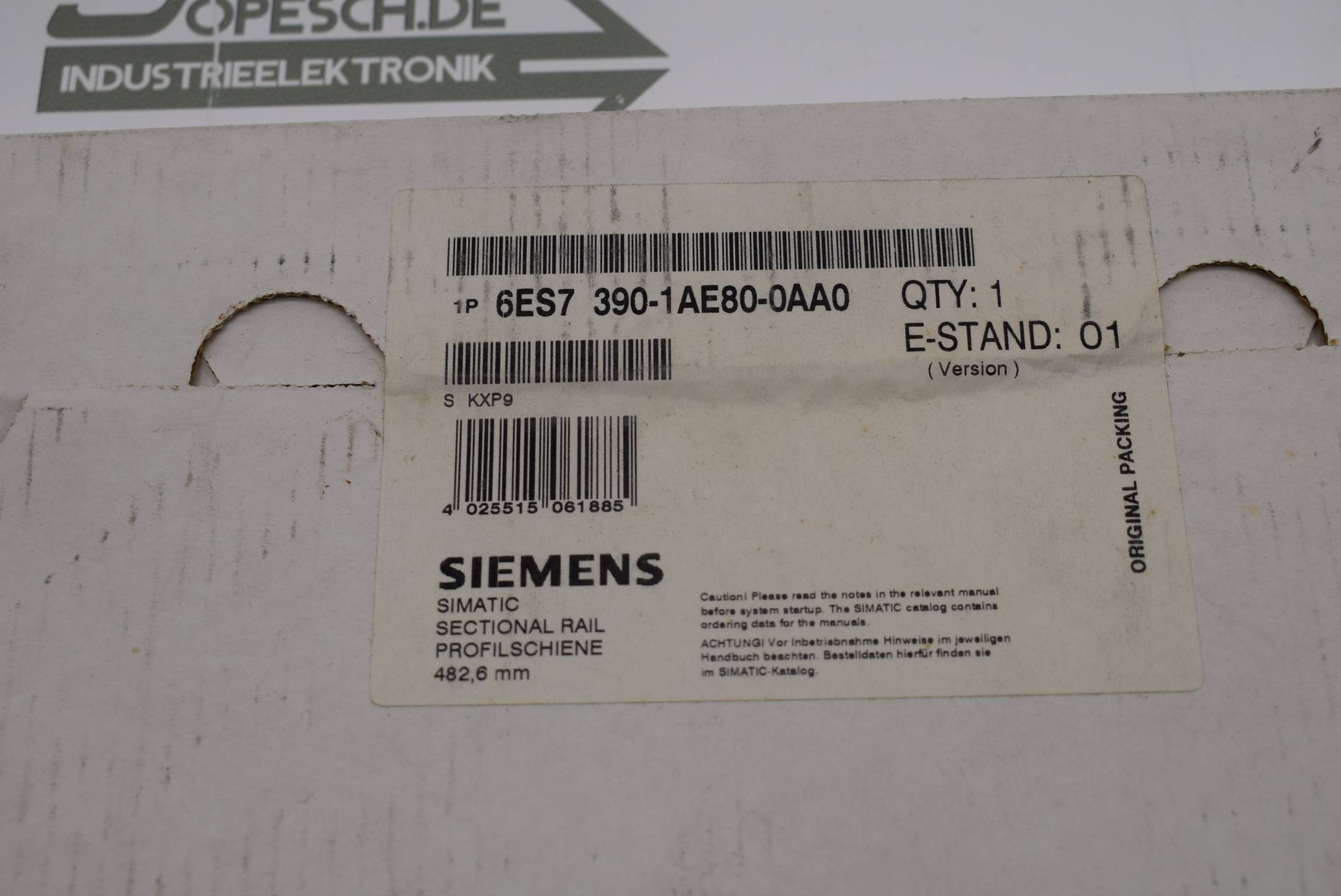 Siemens simatic 482,6mm Profilschiene 6ES7 390-1AE80-0AA0 ( 6ES7390-1AE80-0AA0 )