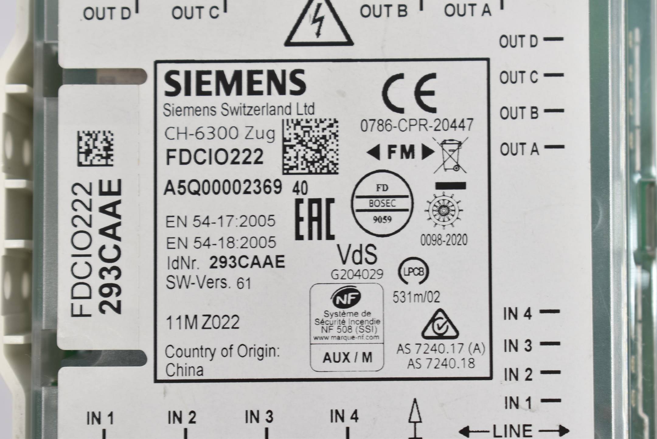 Siemens Ein-/Ausgabebaustein BMA Koppler FDCIO222 A5Q00002369