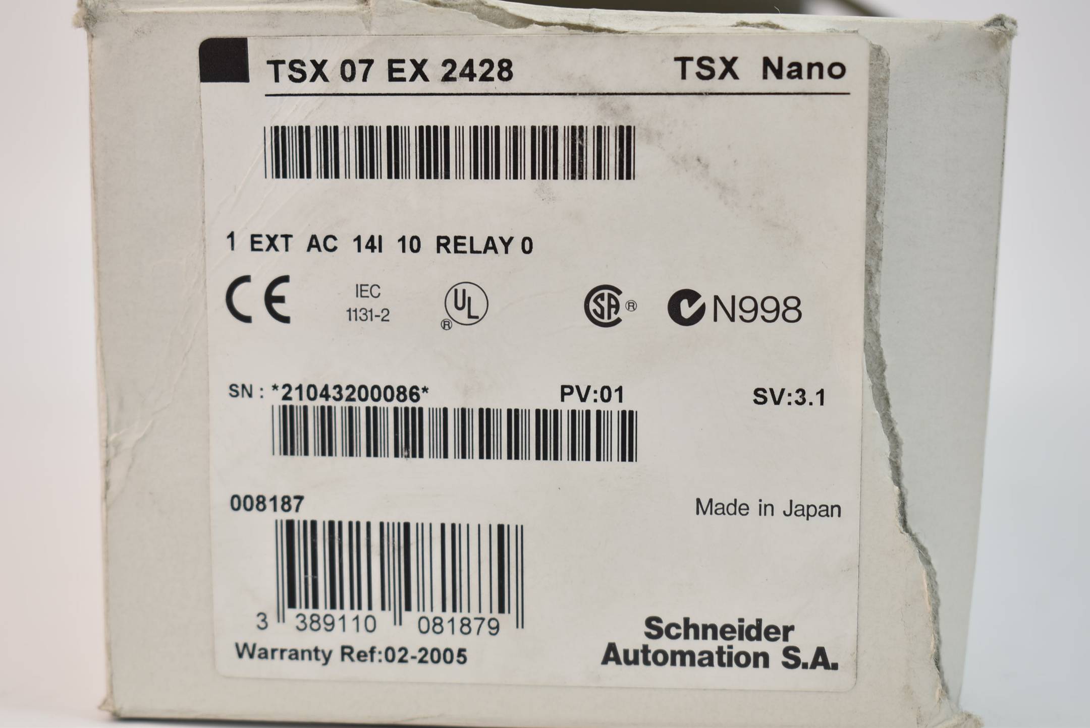 Schneider automation Telemecanique Modicon TSX Nano TSX 07 EX 2428