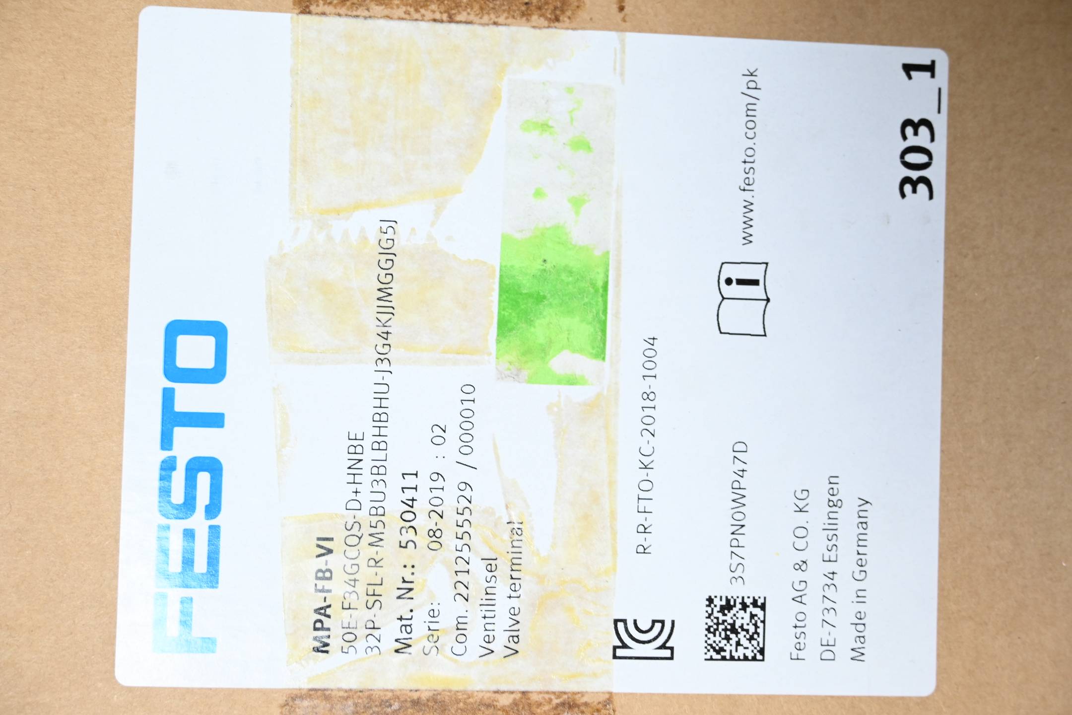 Festo Ventilinsel MPA-FB-VI ( 50E-F34GCQS-D+HBNE ) 530411